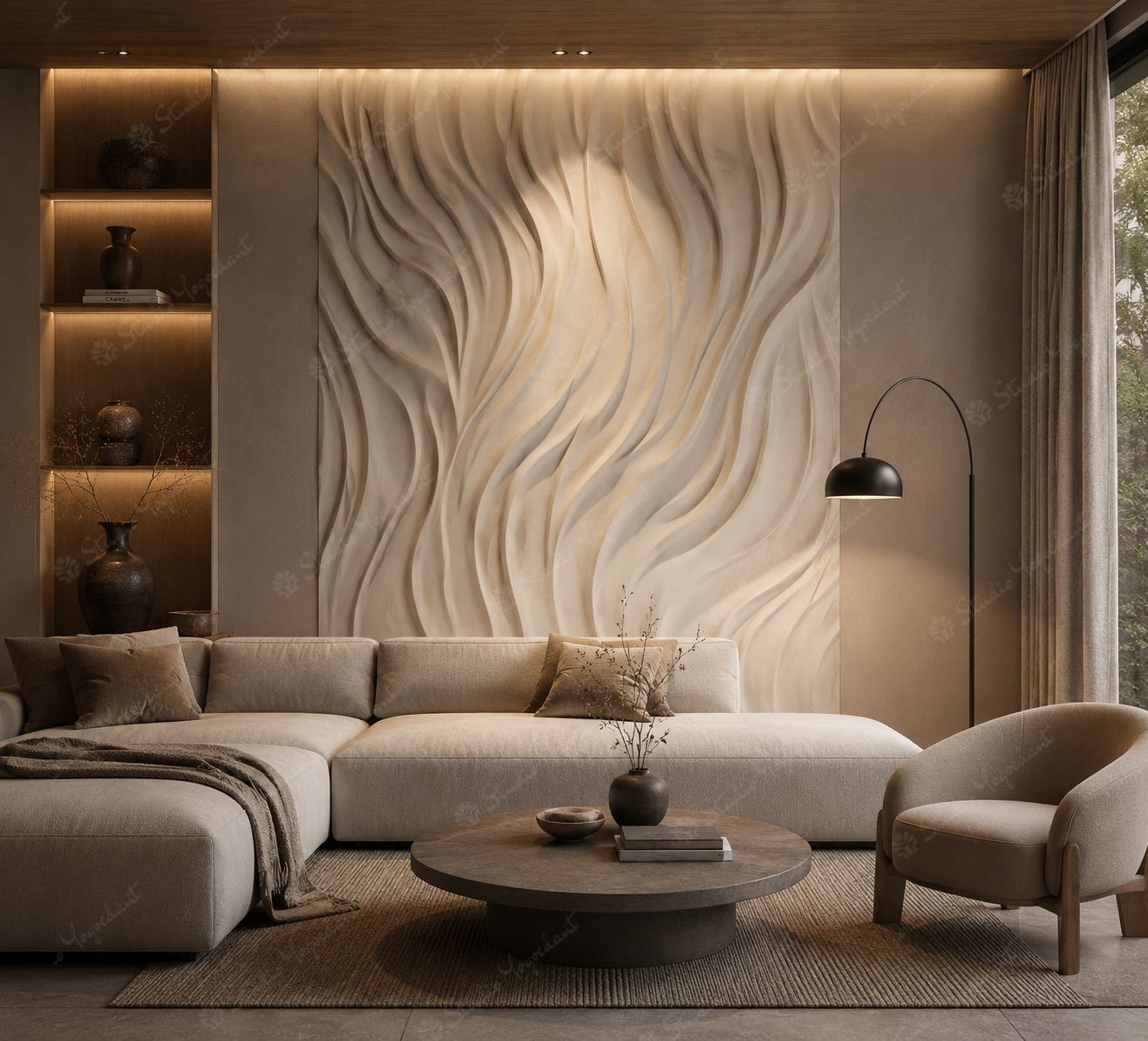 Sand Dunes- Modern Abstract Wave Wall Art