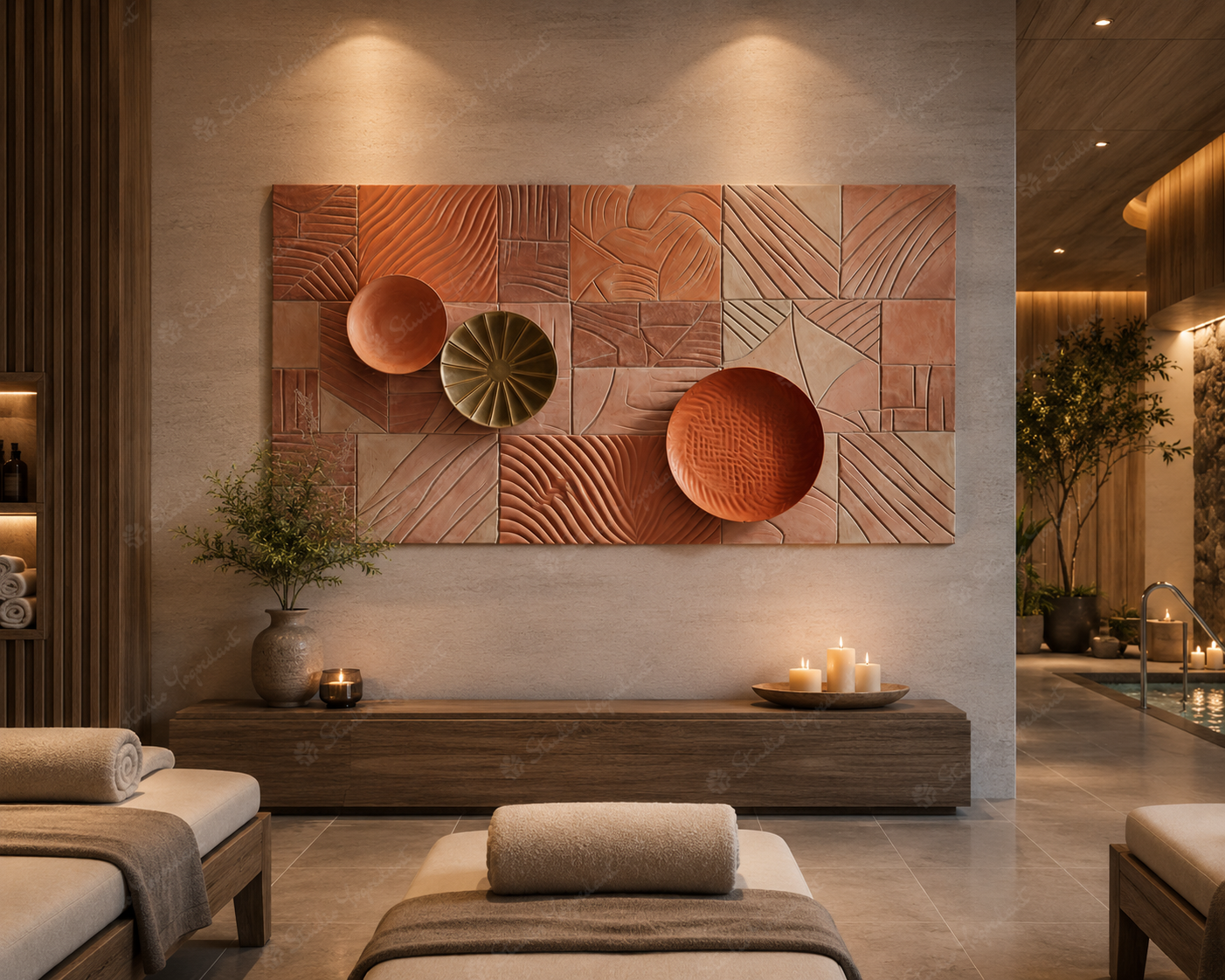 Terracotta Clay Tile 3D Wall Art - Image 3