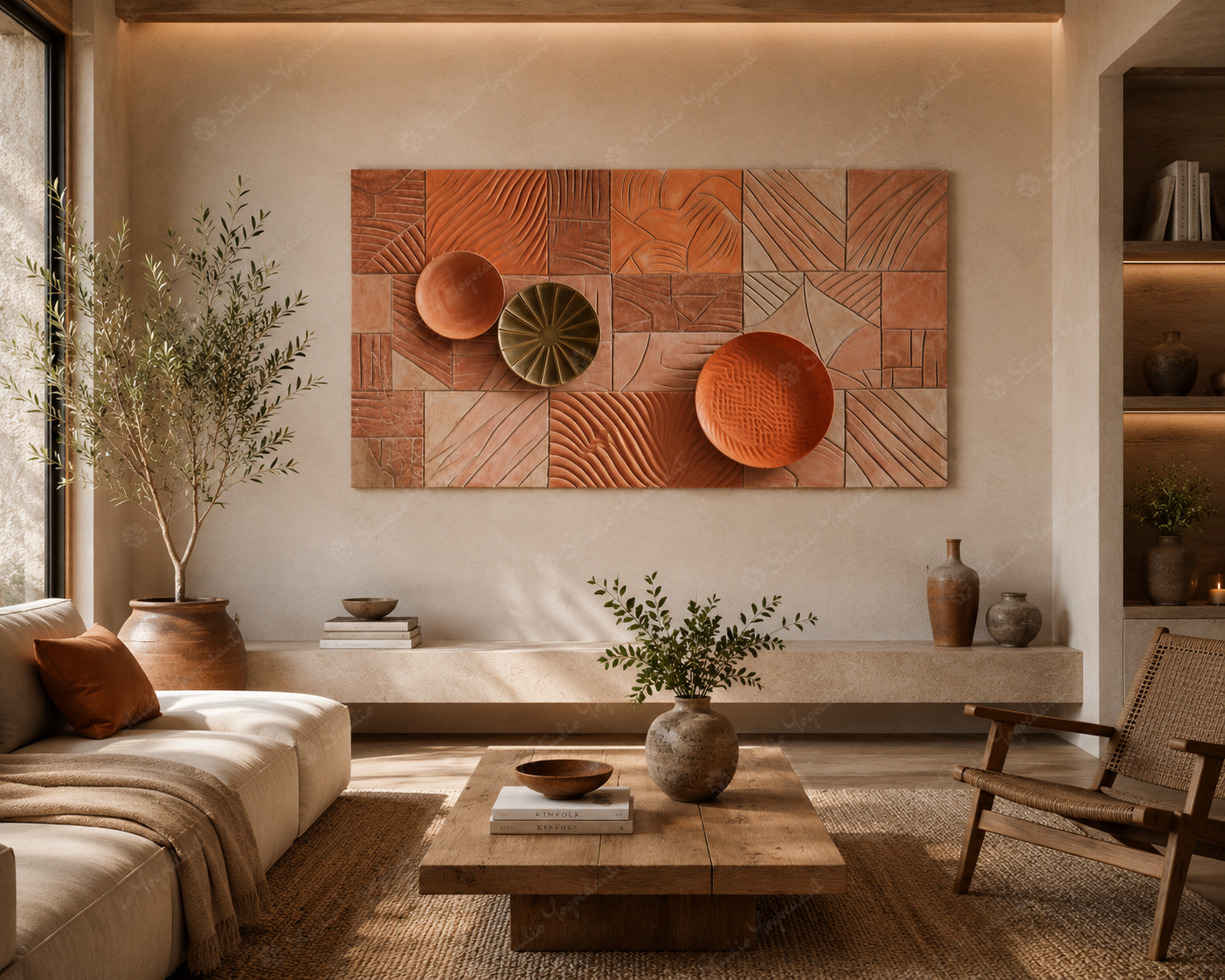Terracotta Clay Tile 3D Wall Art - Image 2