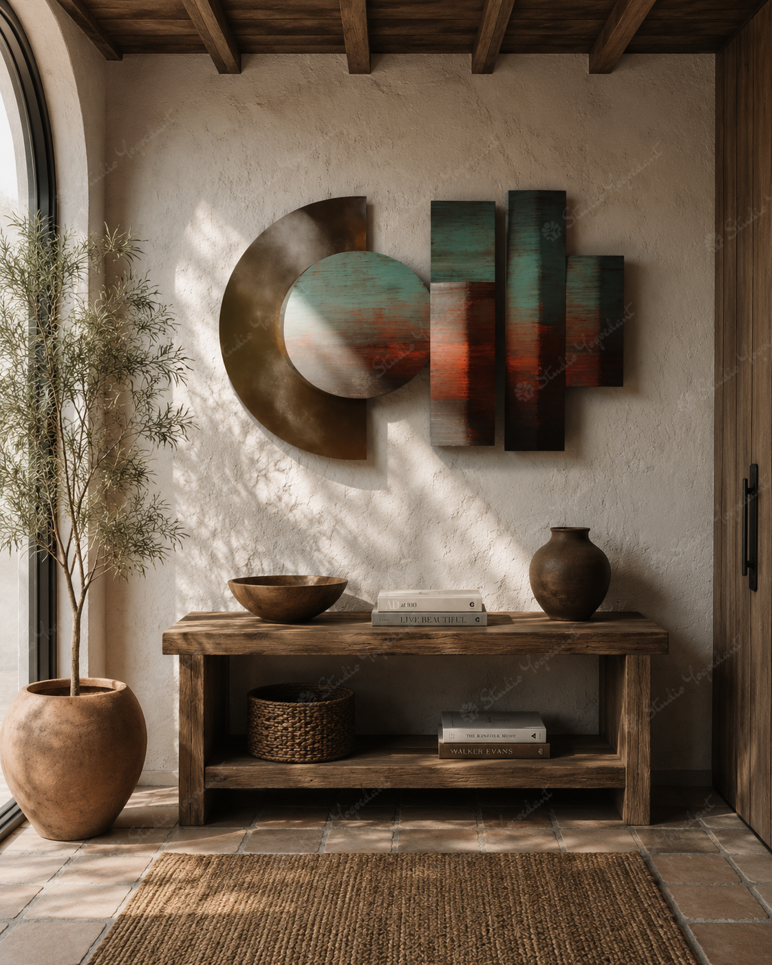 Brass Geometric Wall Sculpture