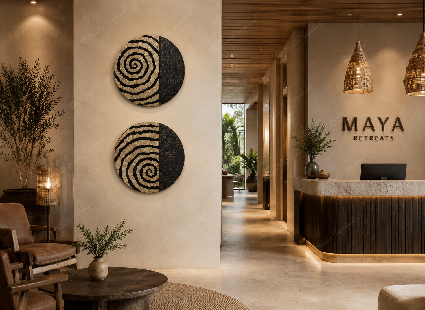 African Spiral Circular Wall Art - Image 2