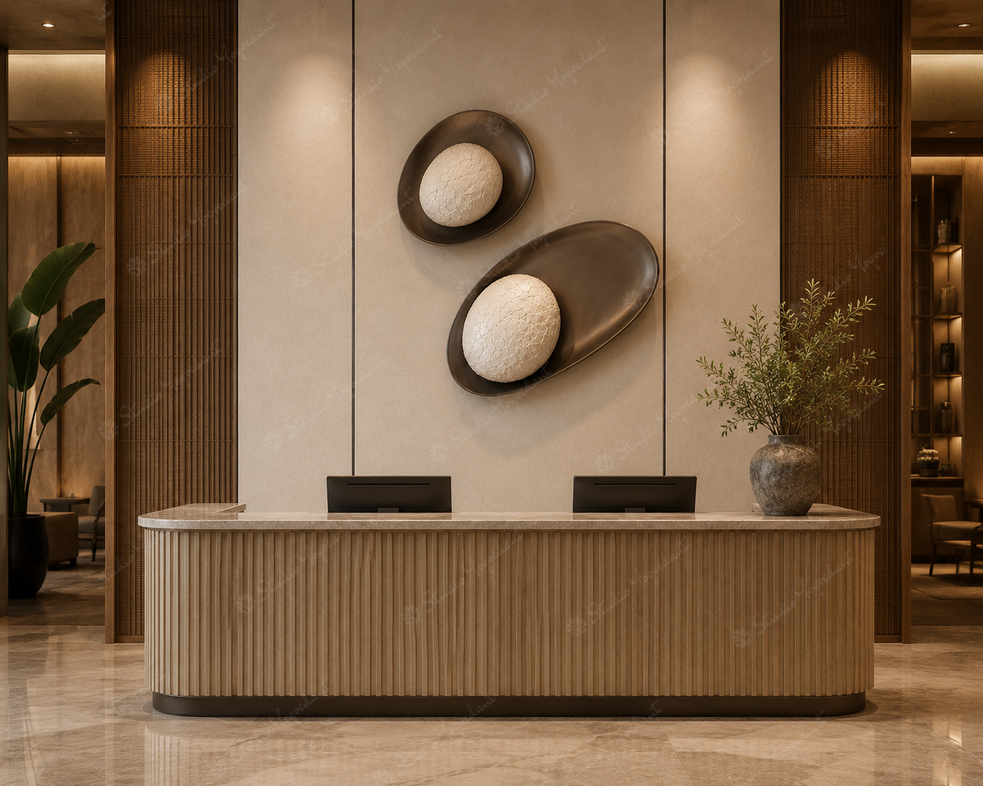 Minimalist 2-Piece Abstract Bronze Dish Sculpture - Image 2