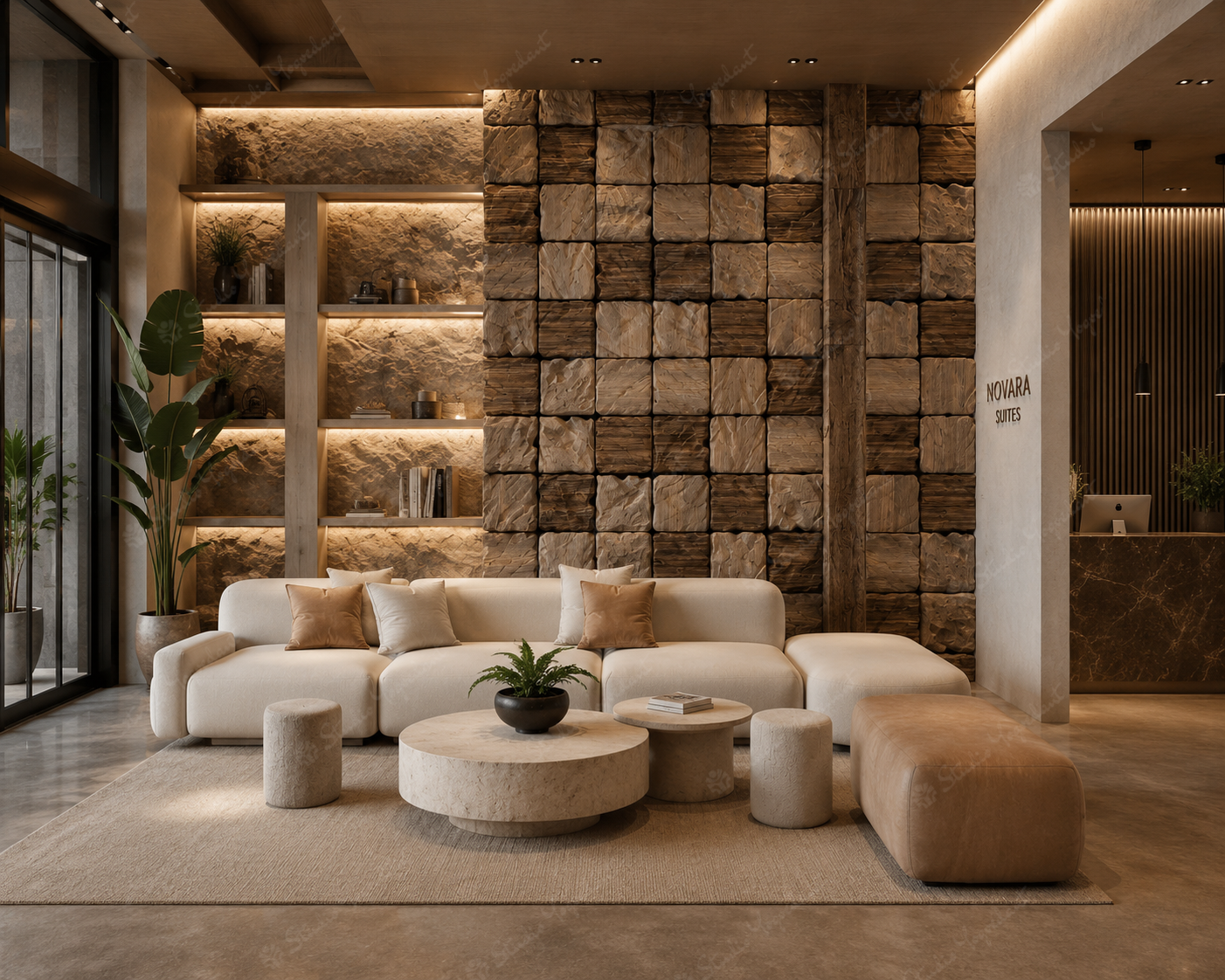 Stone Block Wall Installation