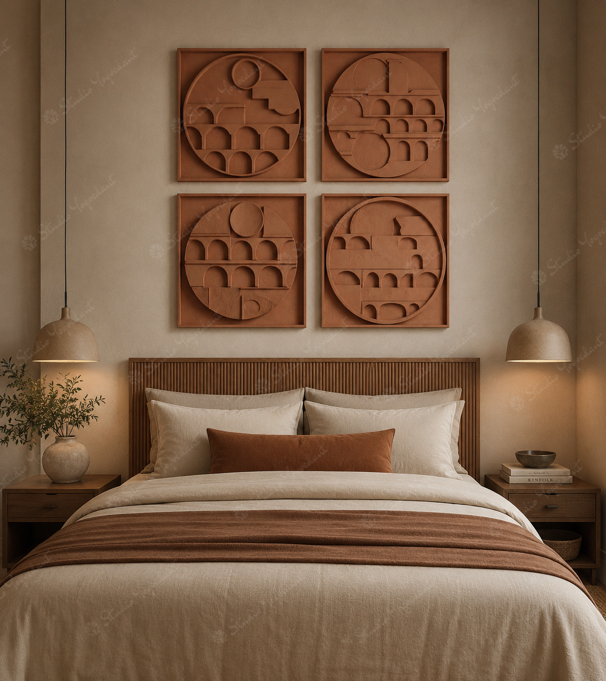 Terracotta Colosseum Architectural Wall Art