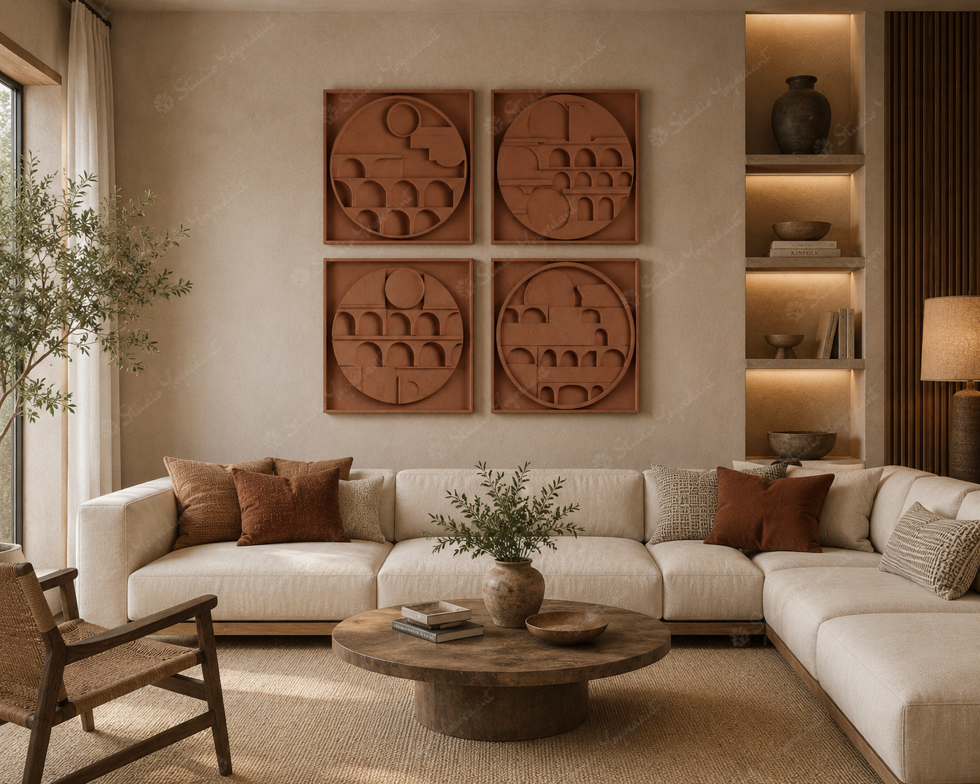 Terracotta Colosseum Architectural Wall Art - Image 2