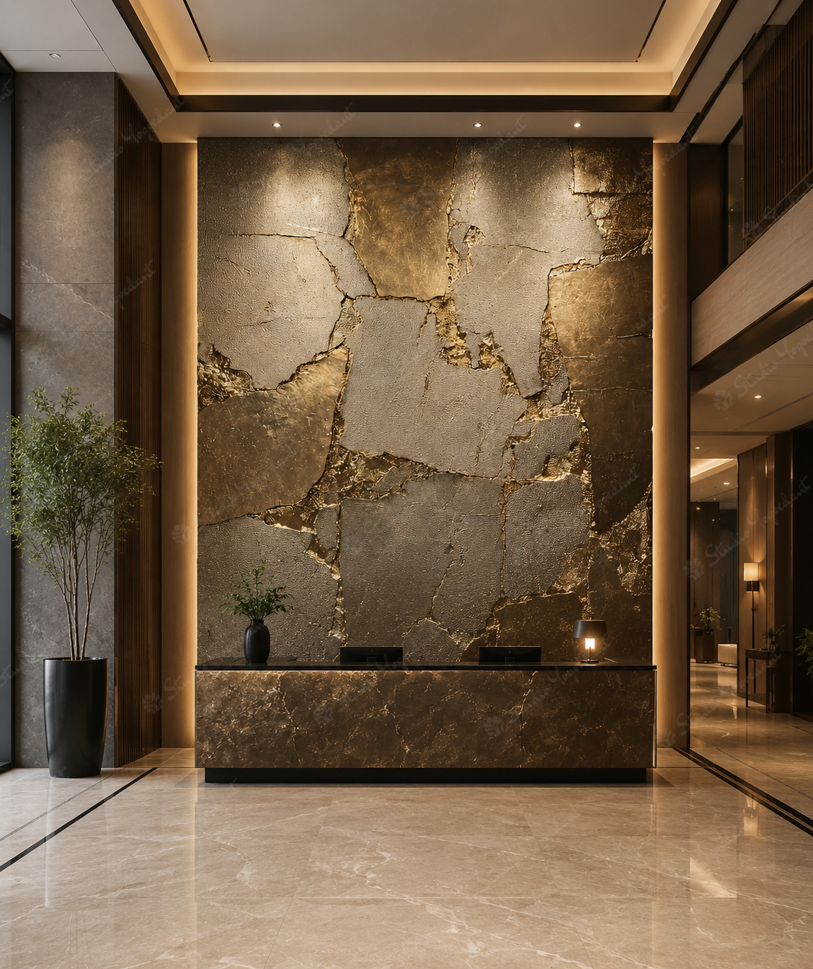 Melted Gold Slate Facade