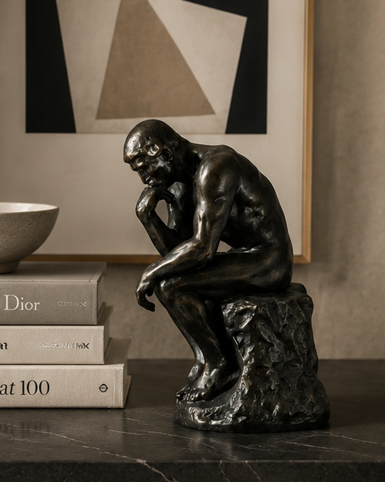 Museum Thinker Figurine Sculpture