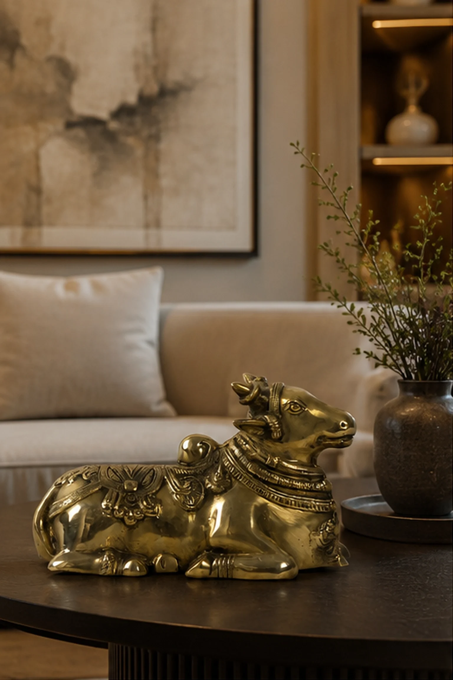 Divine Nandi Brass Collectible Sculpture - Image 3