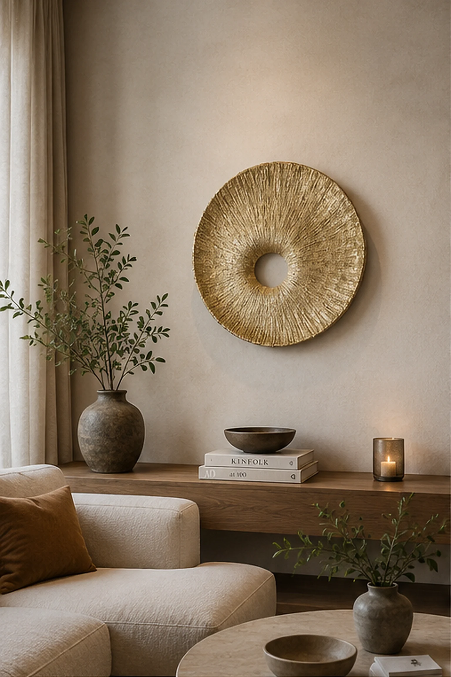 Golden Woven Halo Wall Art
