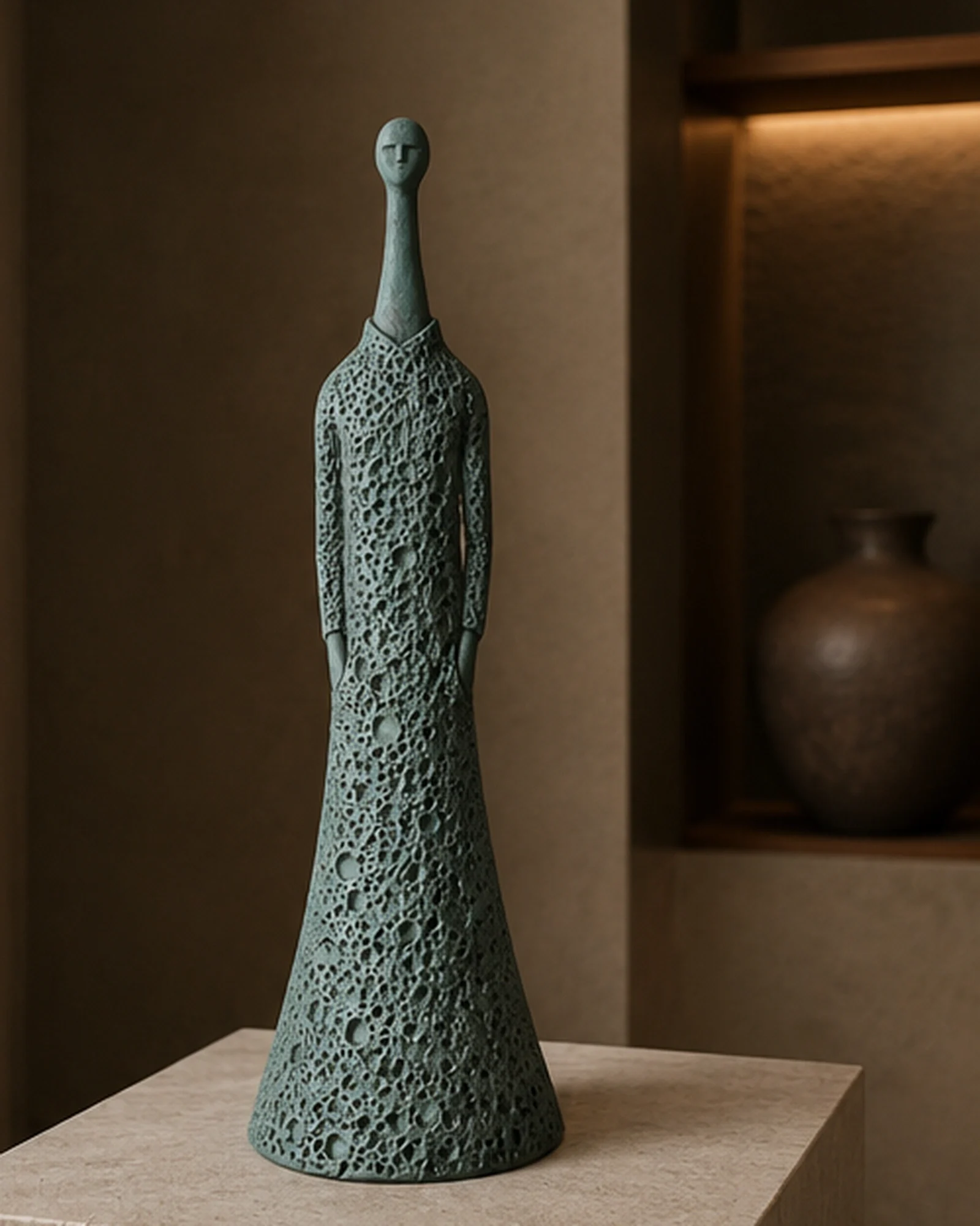 Turquoise Peacock Silhouette Sculpture - Image 2