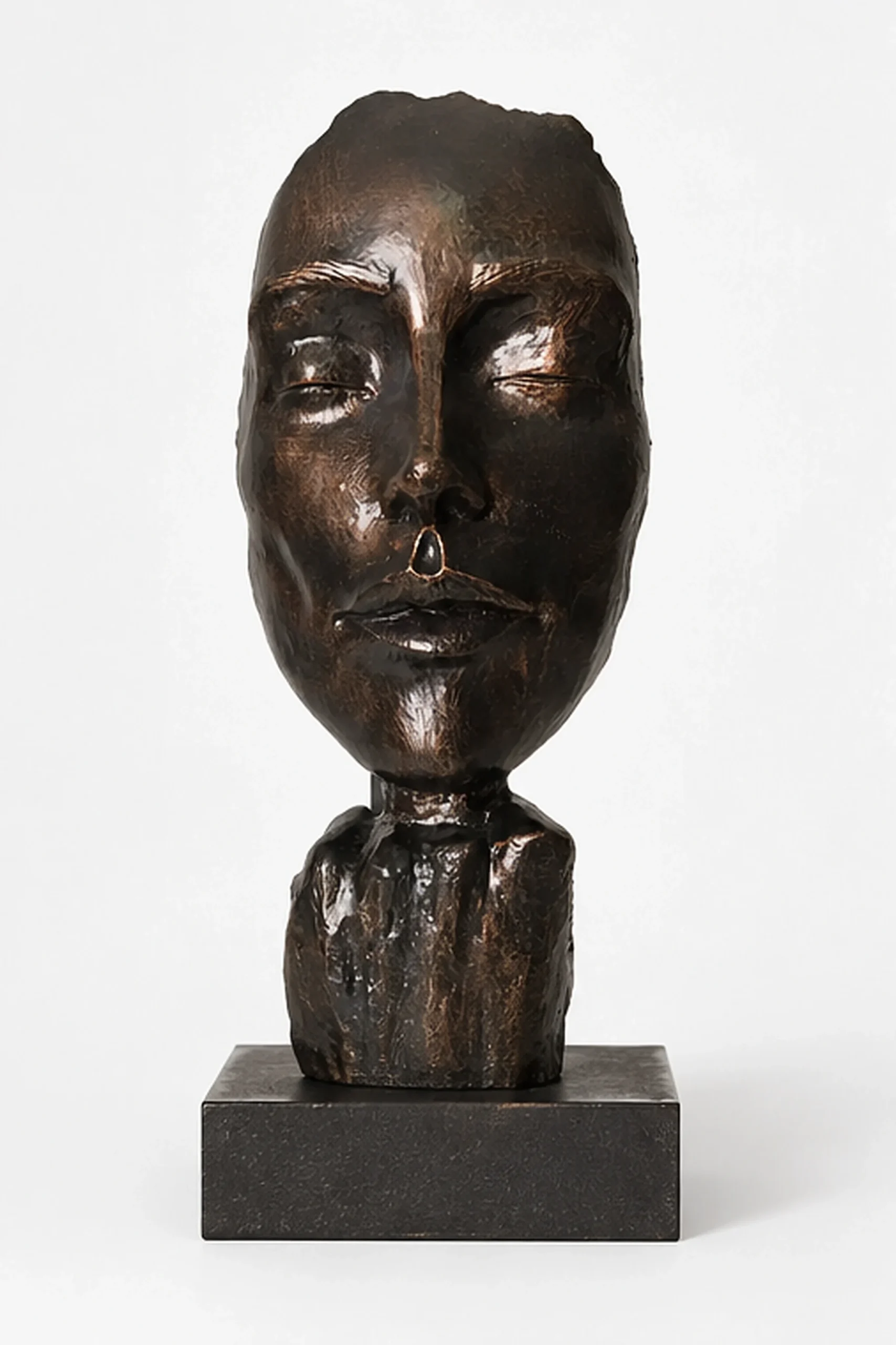Bronze Abstract Face Bust - Image 3