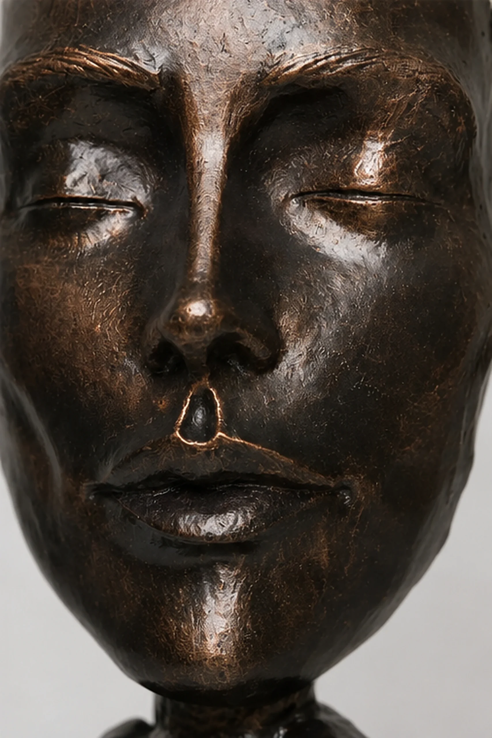 Bronze Abstract Face Bust - Image 4