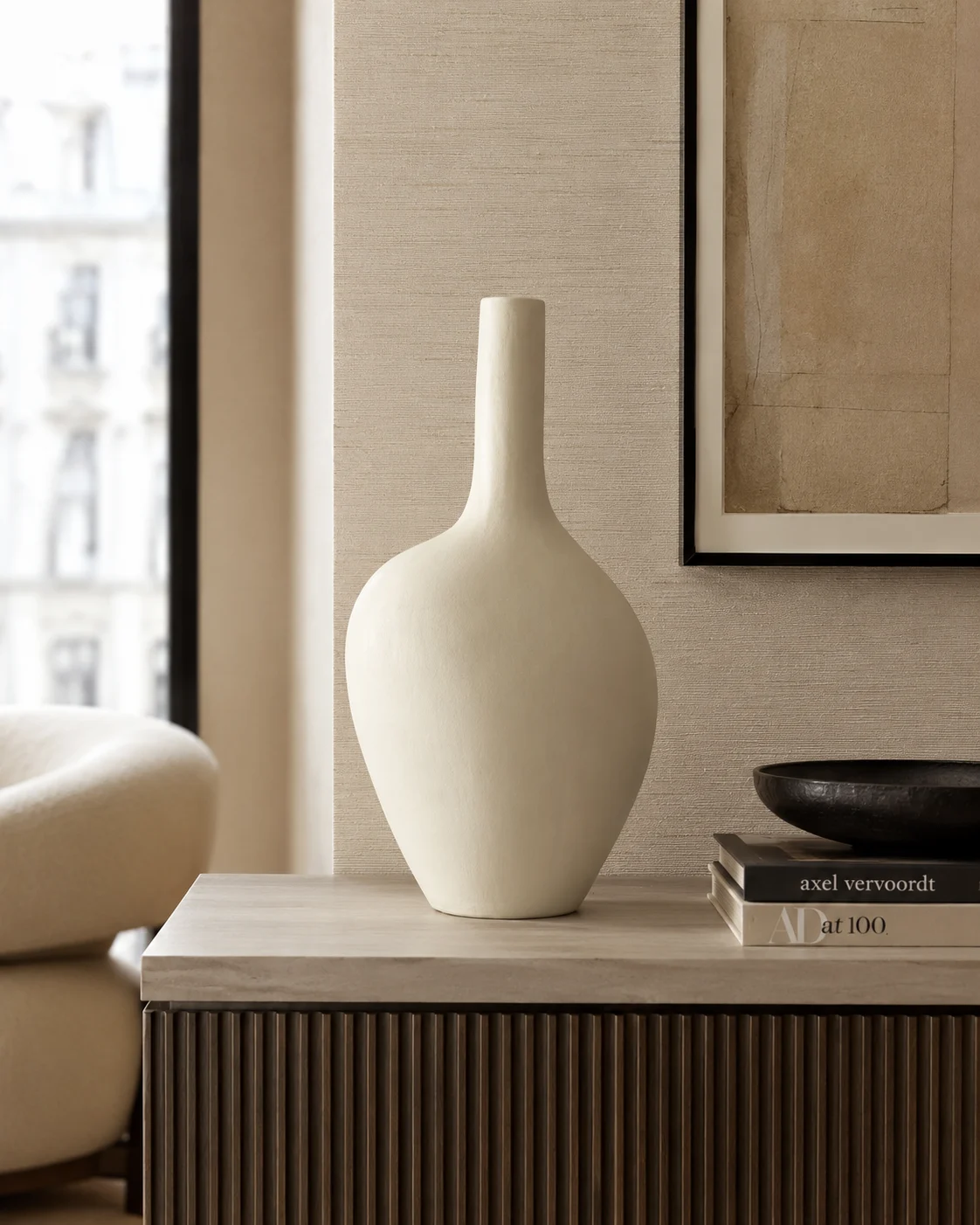 White Terracotta Minimal Vase