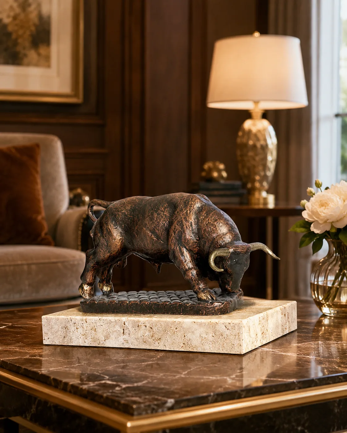 Copper Bull Collectible Sculpture