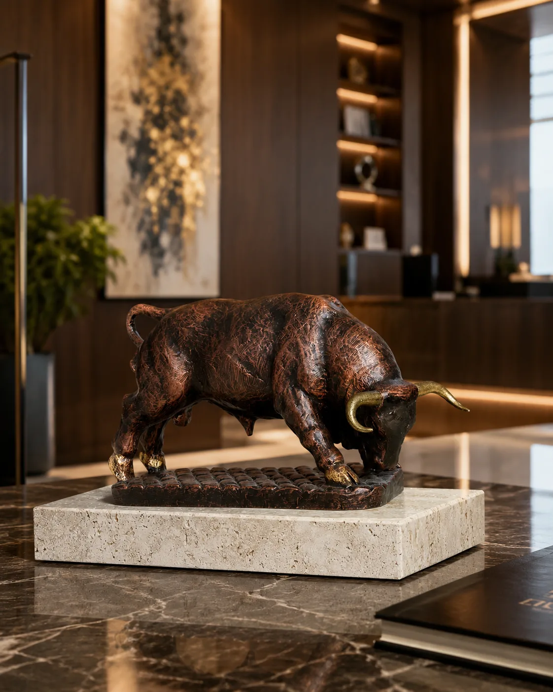 Copper Bull Collectible Sculpture - Image 3