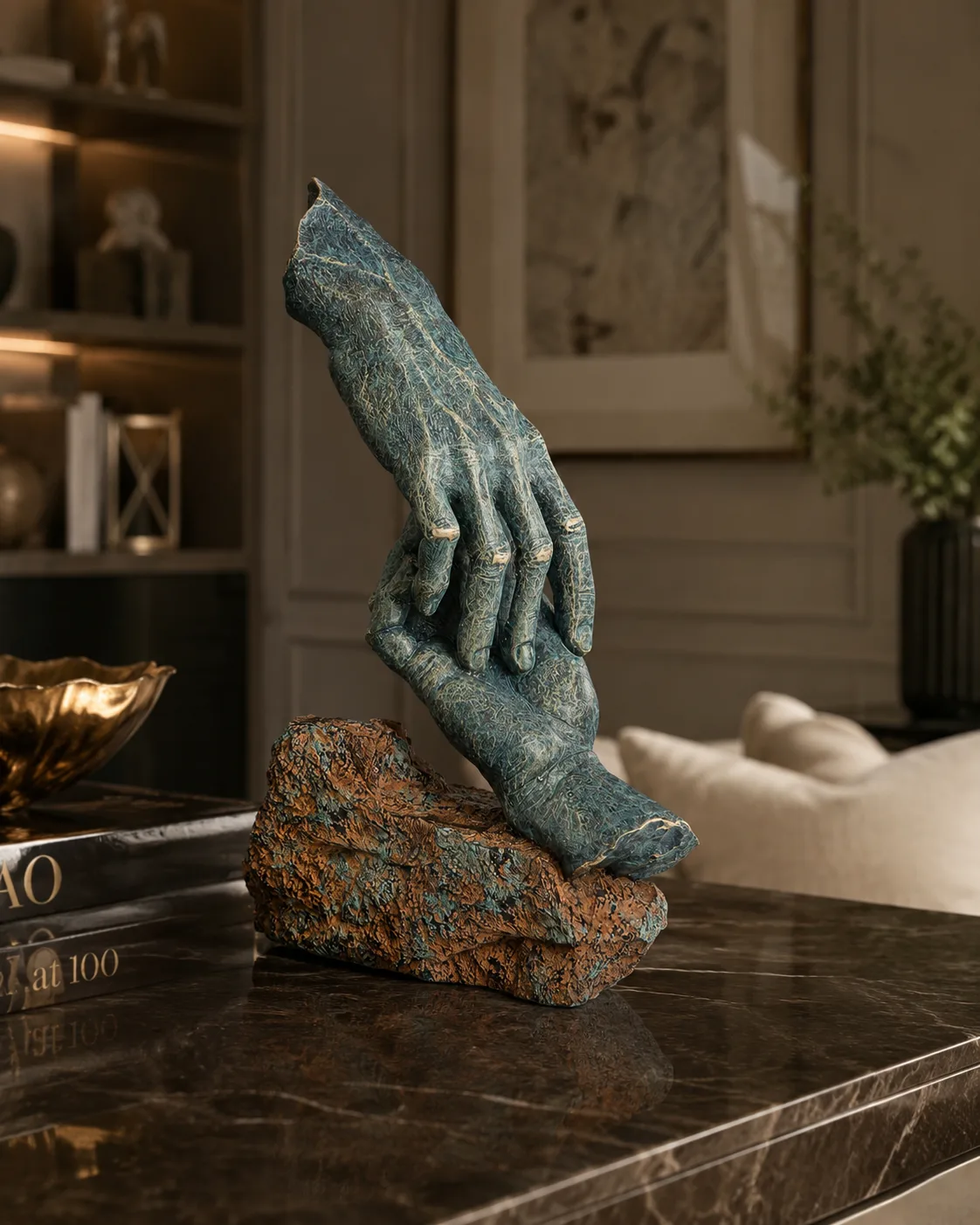 Memories Together Hand & Stone Sculpture