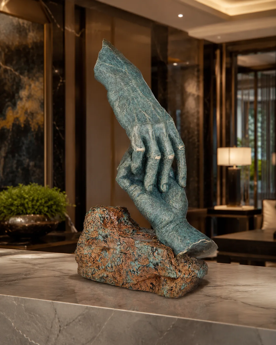 Memories Together Hand & Stone Sculpture - Image 2