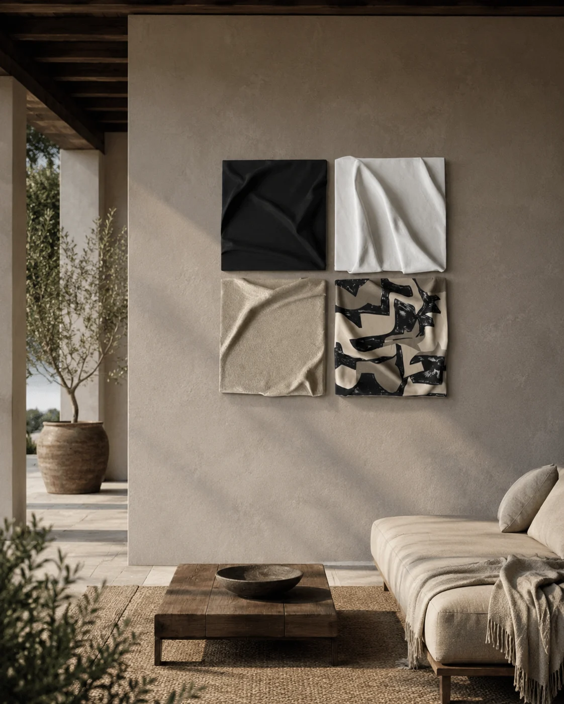 Monochrome Folded Tile Quadrant