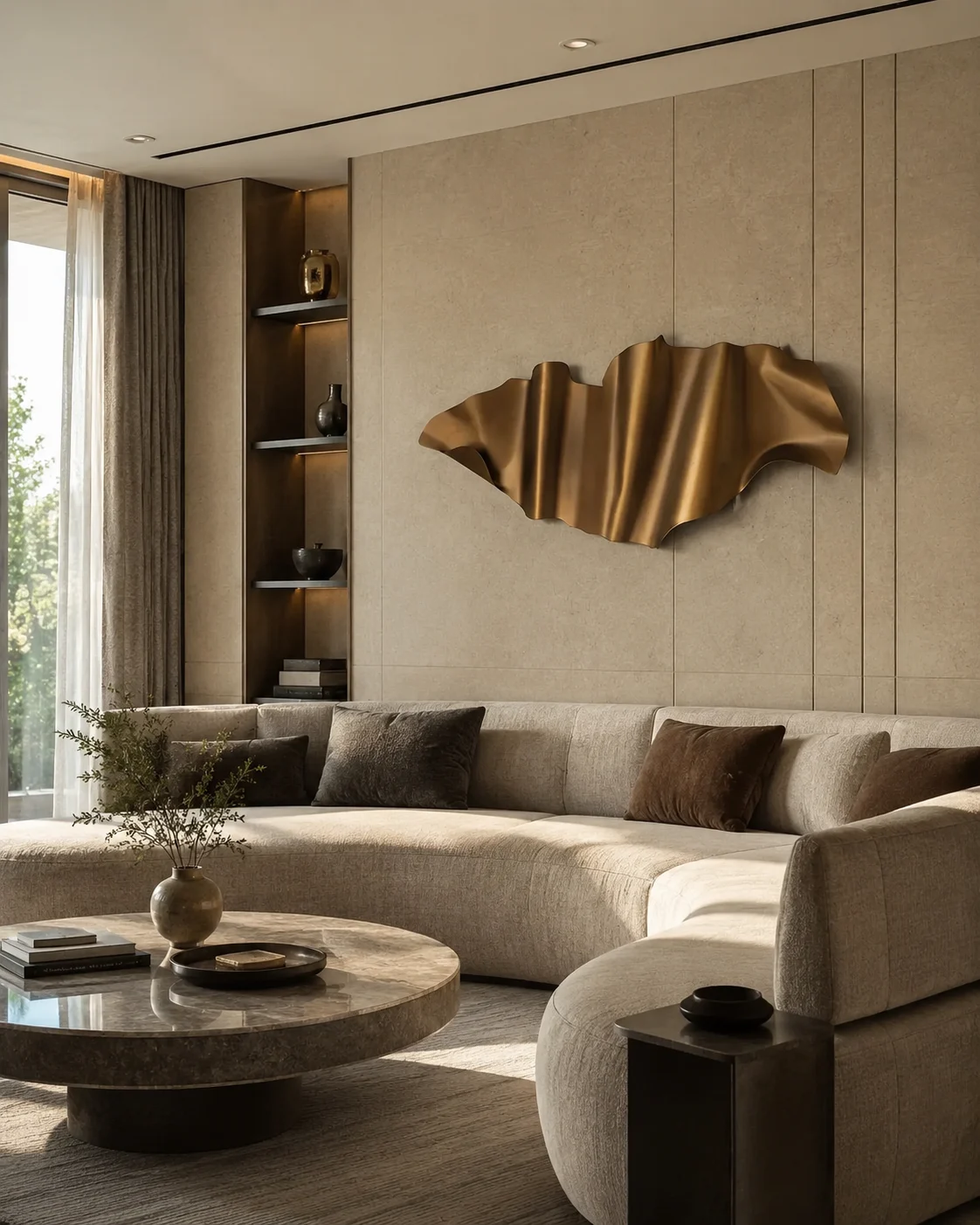 Bronze Wave Wall Sculpture - Image 3