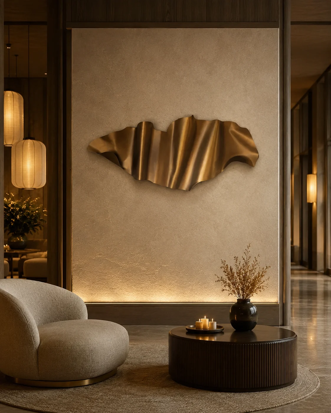 Bronze Wave Wall Sculpture