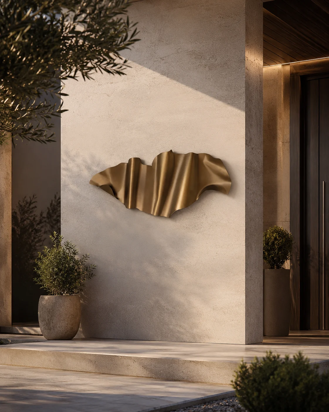 Bronze Wave Wall Sculpture - Image 2