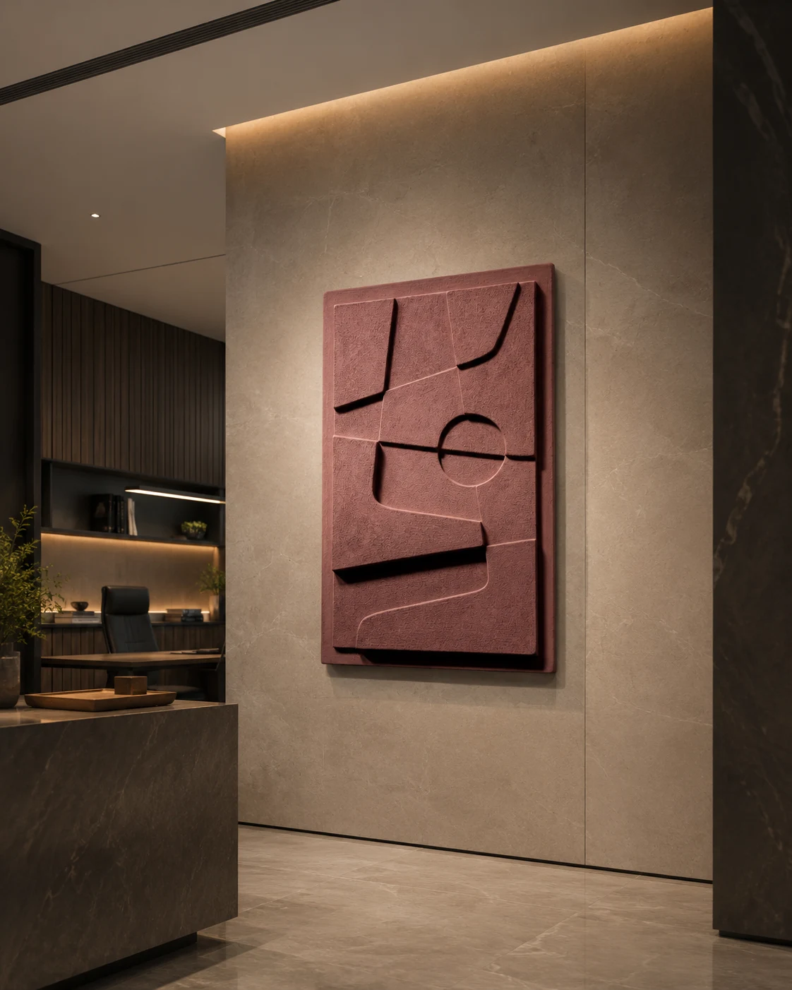 Terracotta Line Relief Panel