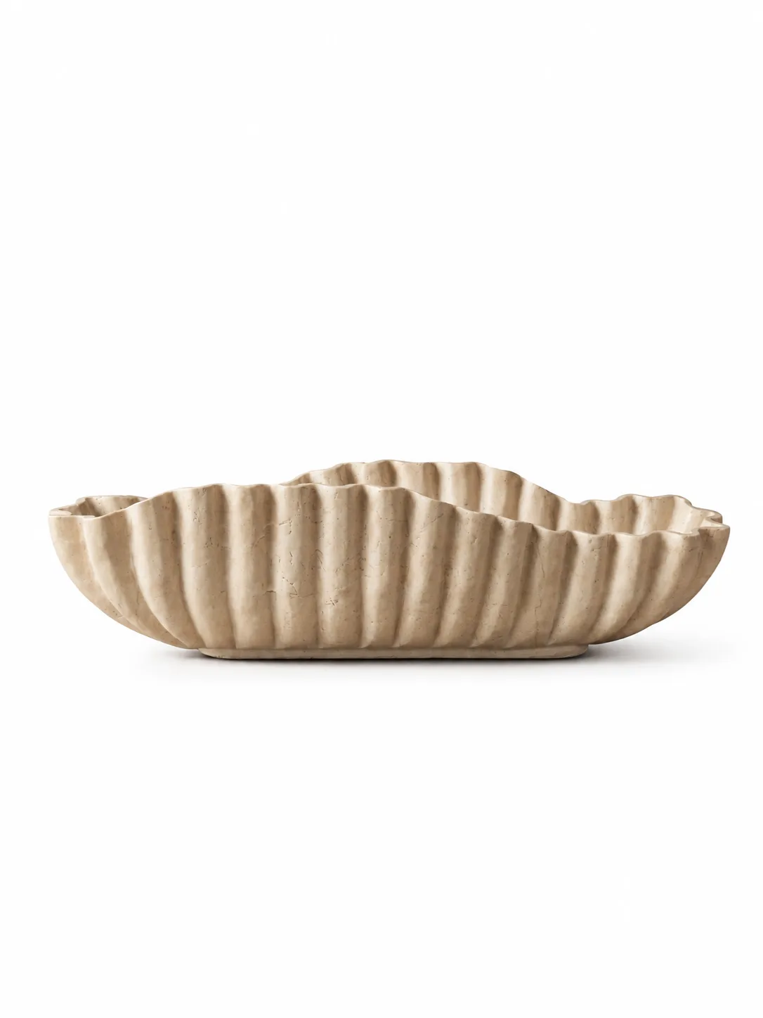 Cream Fluted Sculptural Vessel - Image 3