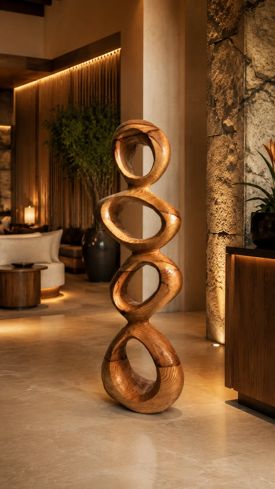 Wood Finish Organic Chain Totem - Image 3