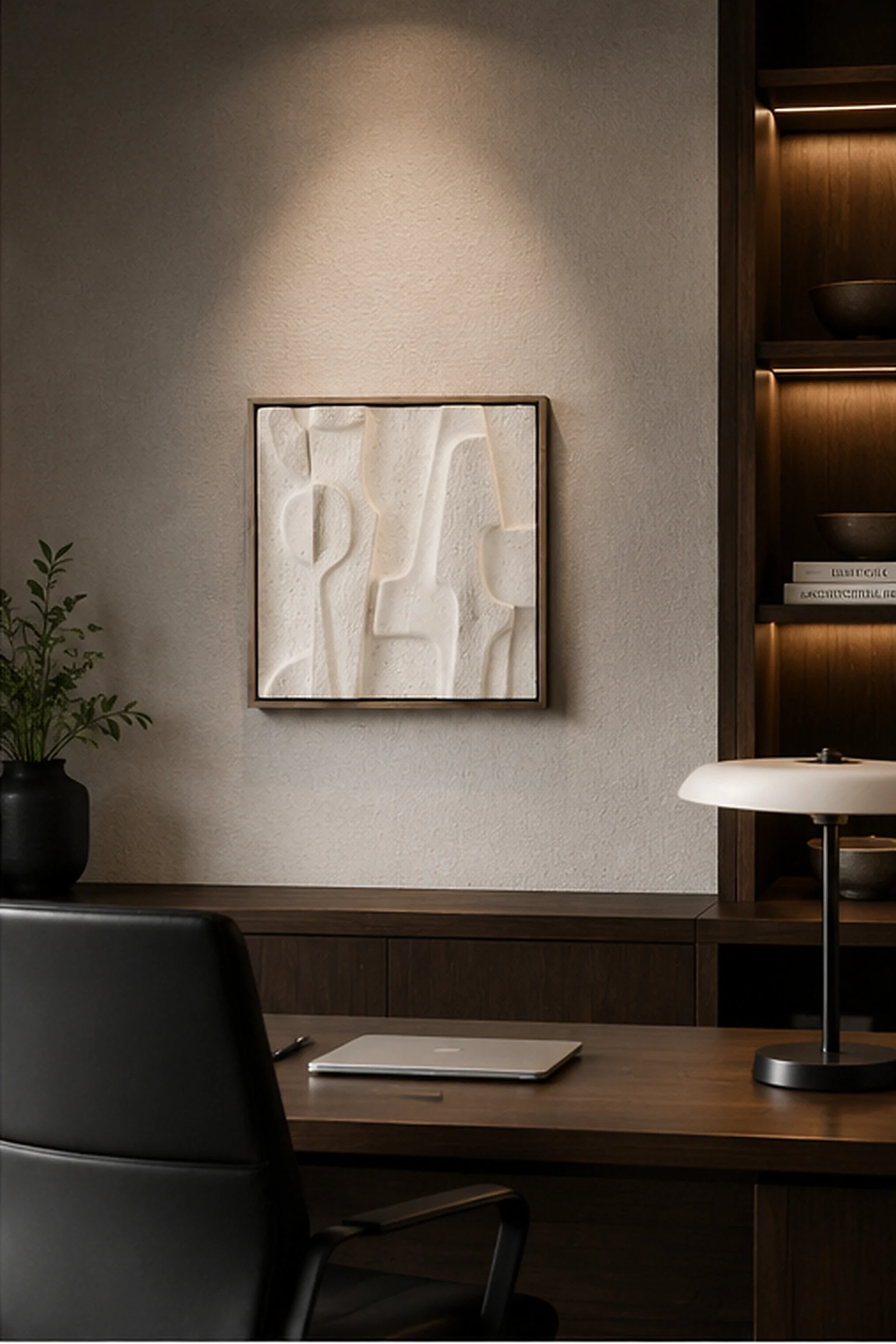 Brutalist Small White Relief Tile - Image 4