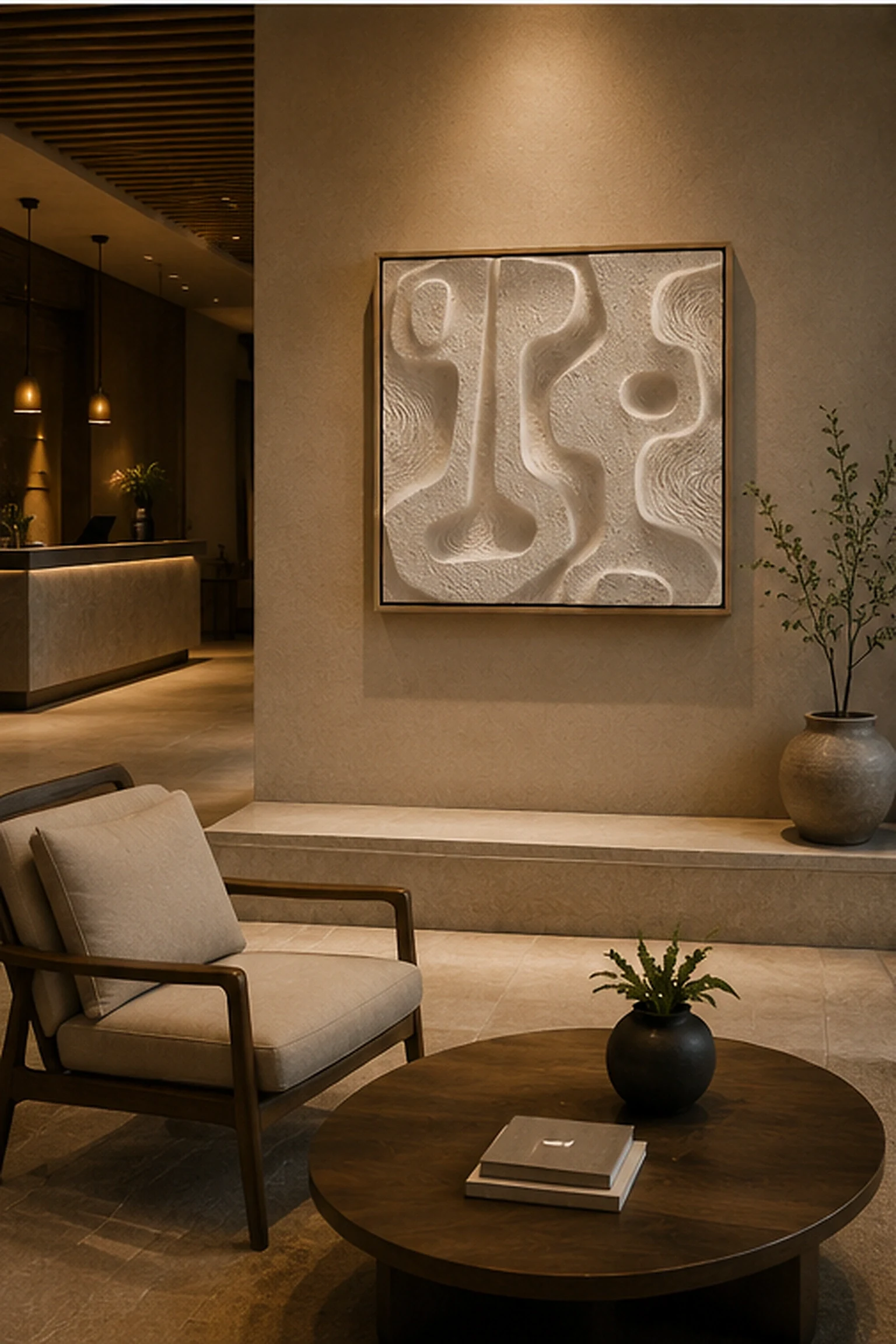 Evolution Cream Relief Tile - Image 2