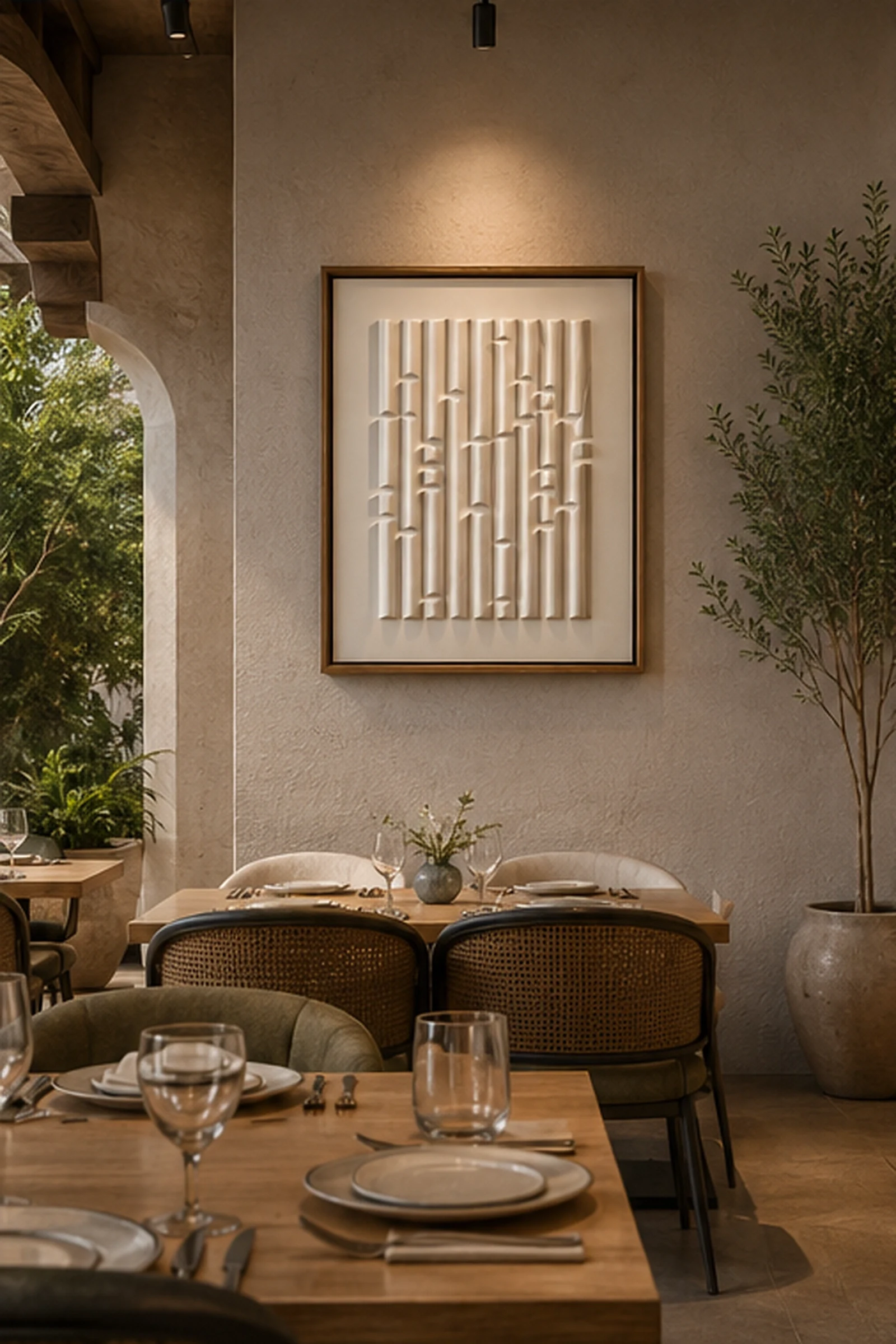 Vertical Reed Line Artwork
