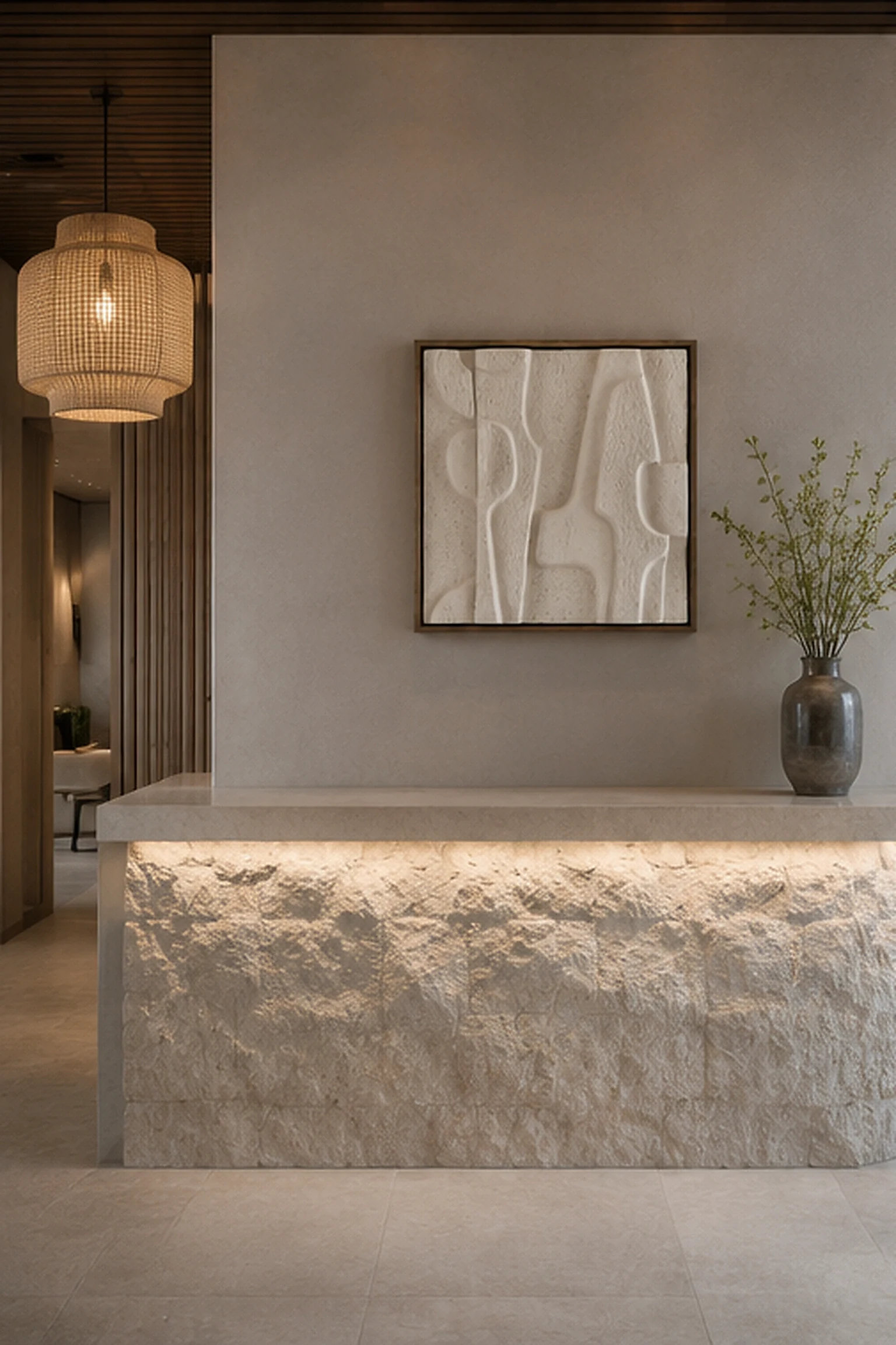 Brutalist Small White Relief Tile