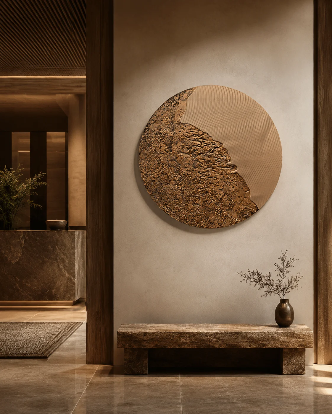 Textured Terra Circle Panel - Image 2