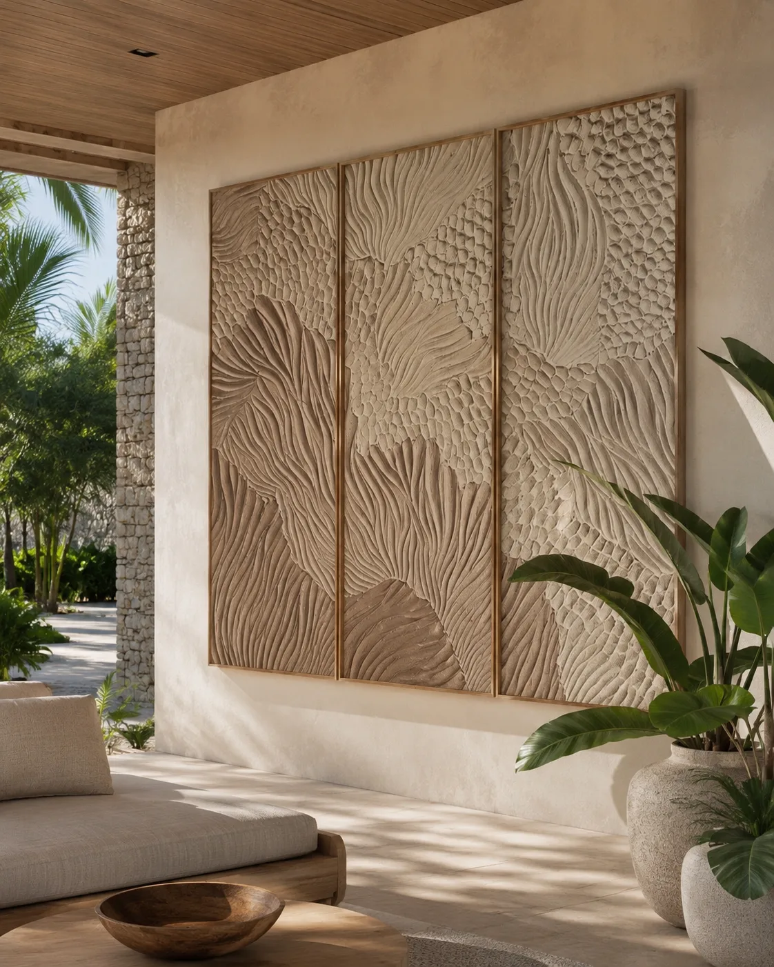 Botanical Fan Relief Wall Panels - Image 2