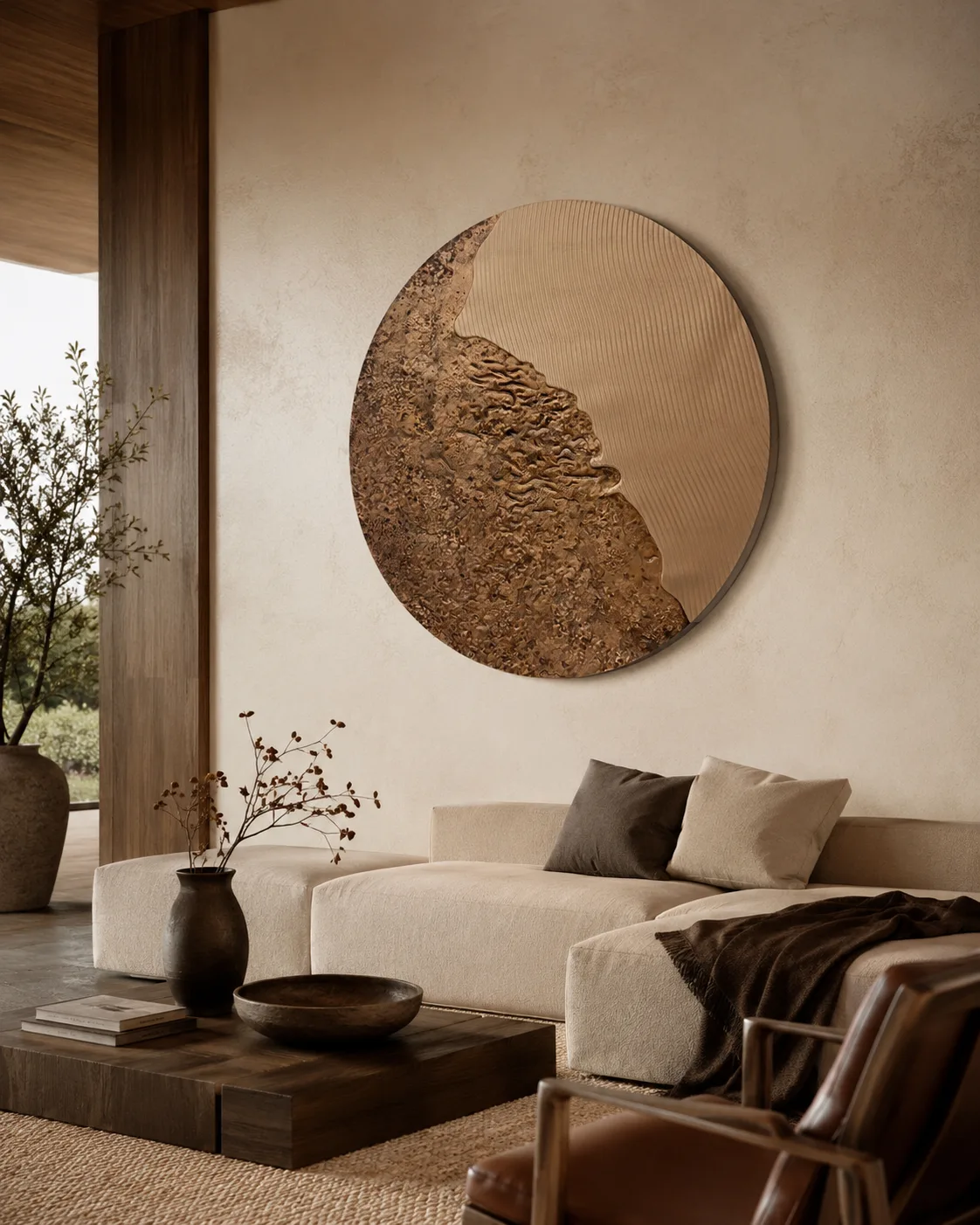 Textured Terra Circle Panel - Image 4