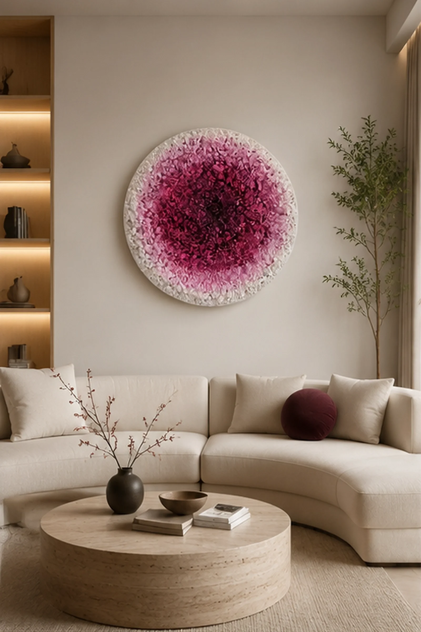 Blush Burst Circular Wall Art - Image 3