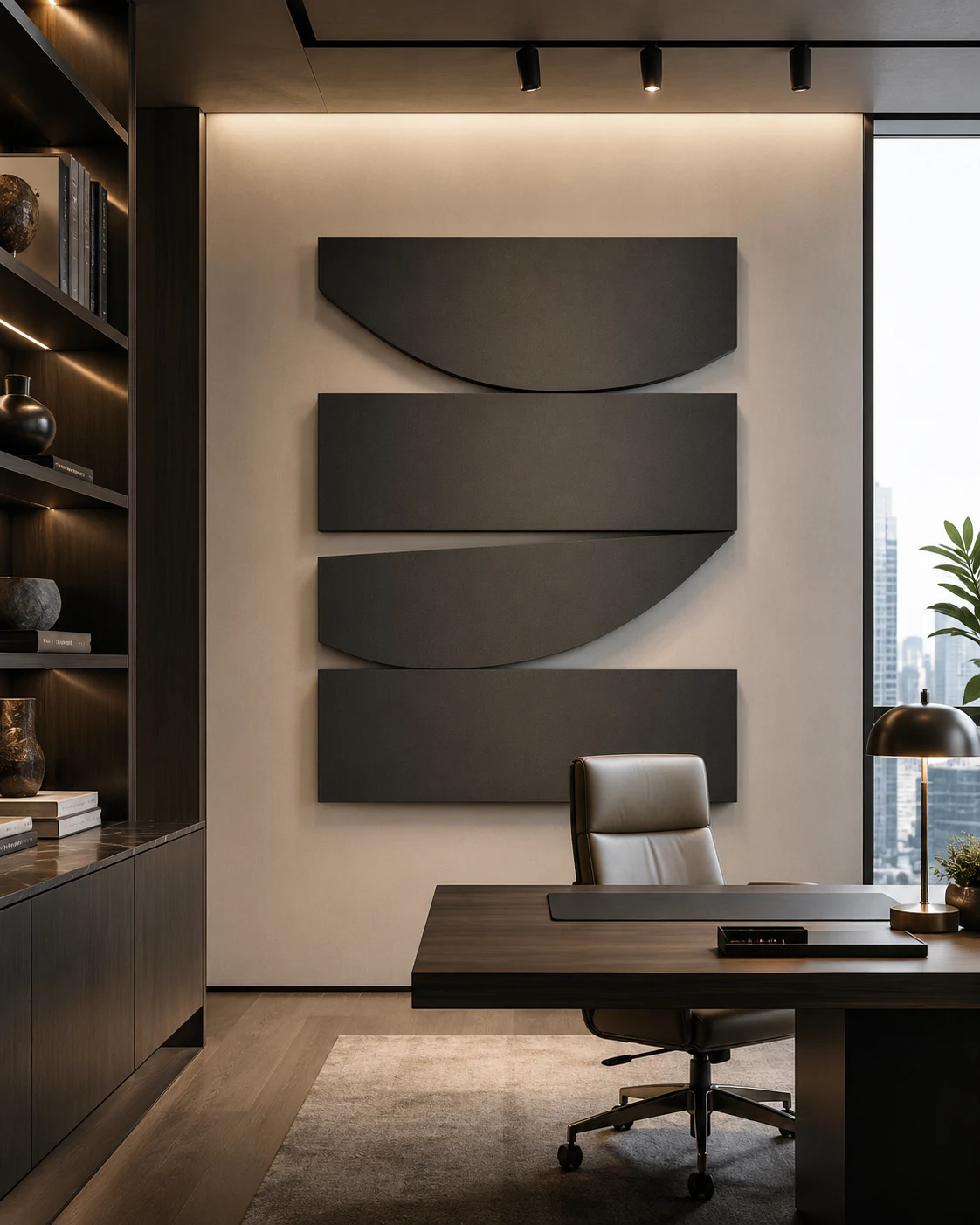 Architectural Half-Moon Wall Relief
