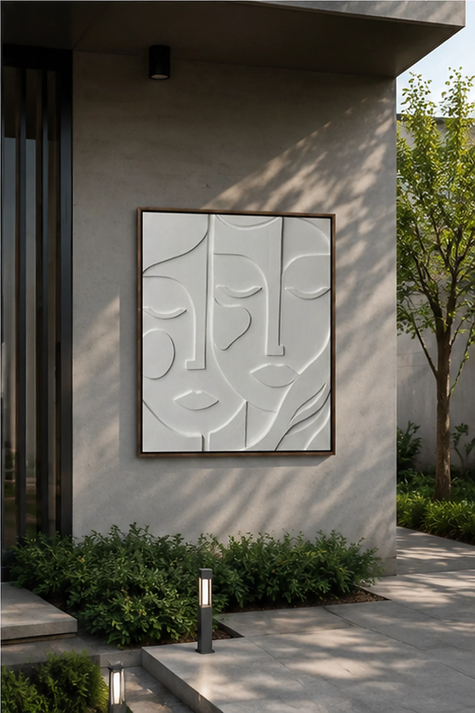 White Rhythm Relief Panel - Image 2