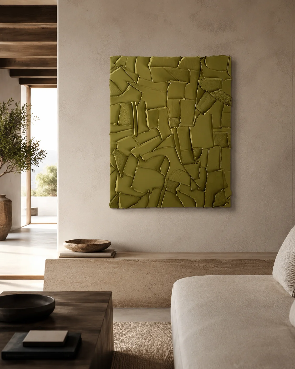 Olive Fragment Relief Panel