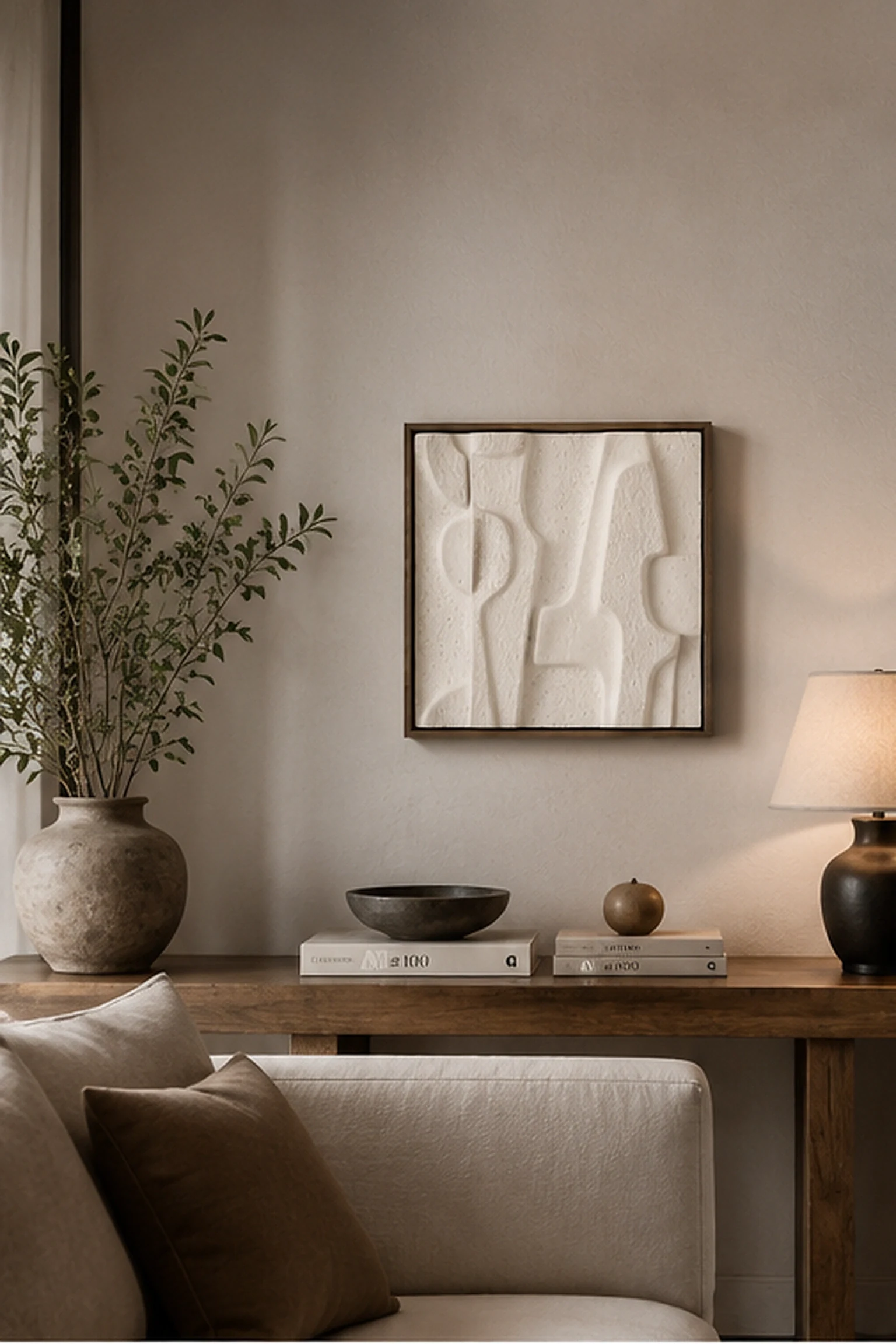 Brutalist Small White Relief Tile - Image 2