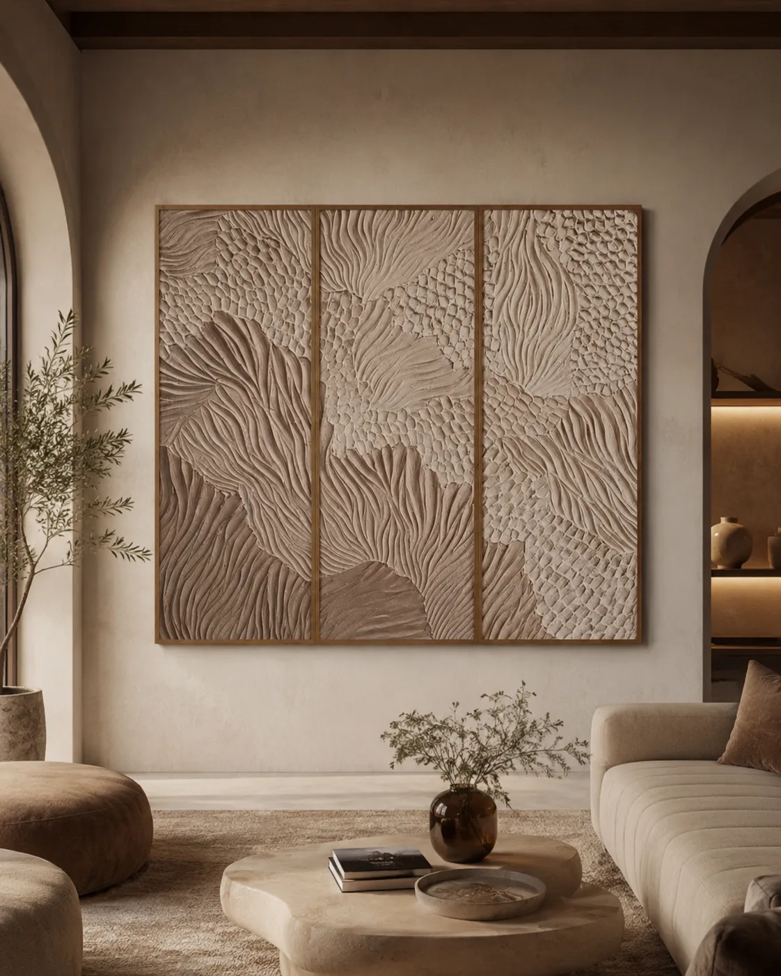 Botanical Fan Relief Wall Panels