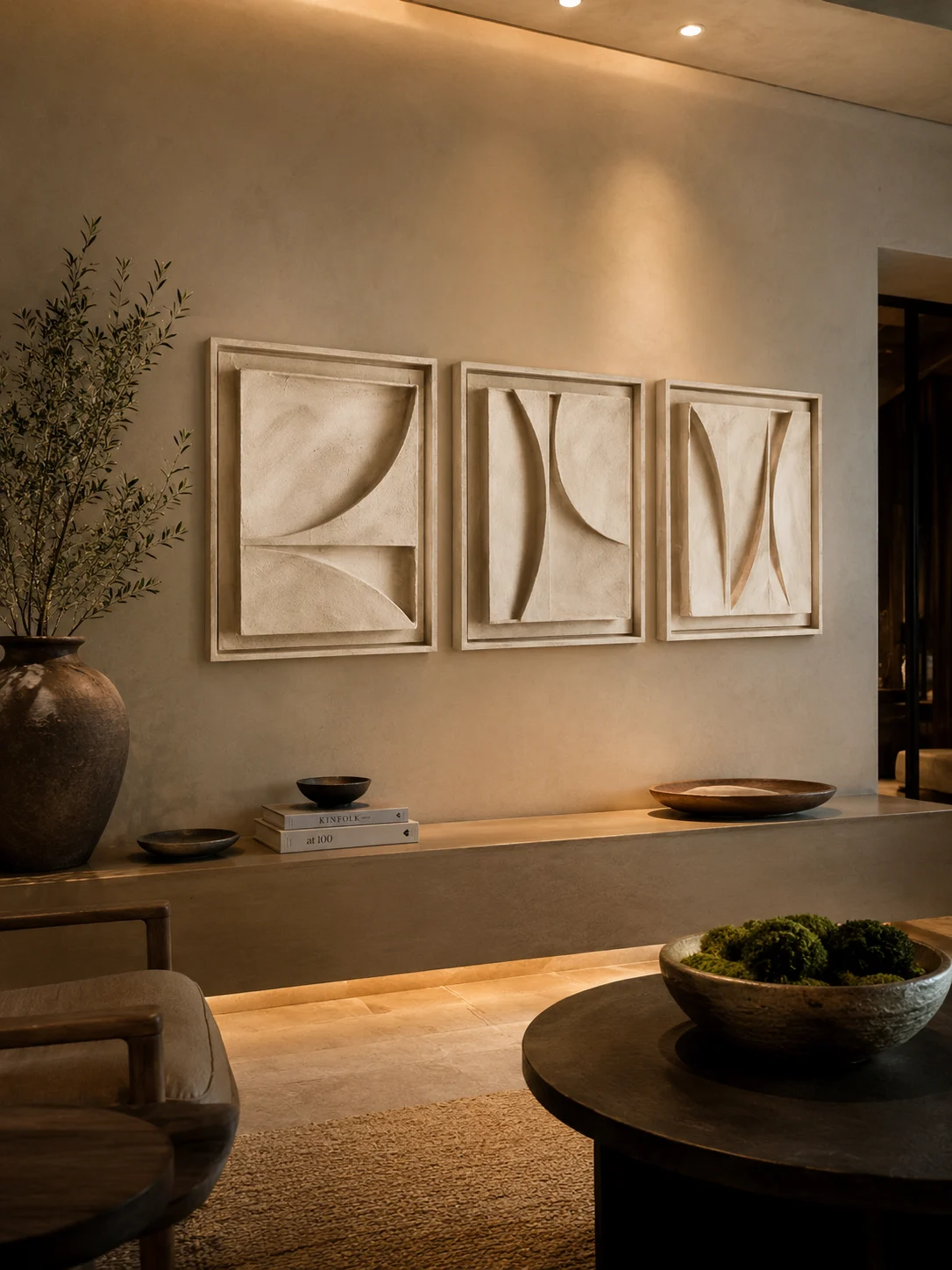 Soft Geometry Relief Triptych - Image 4