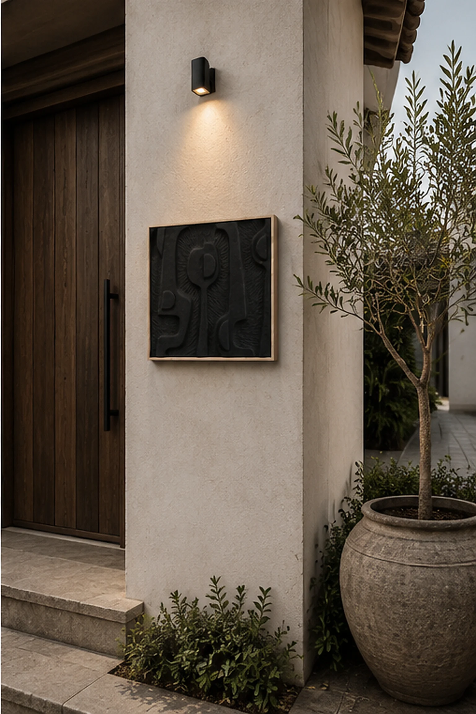 Black Abstract Relief Tile - Image 4