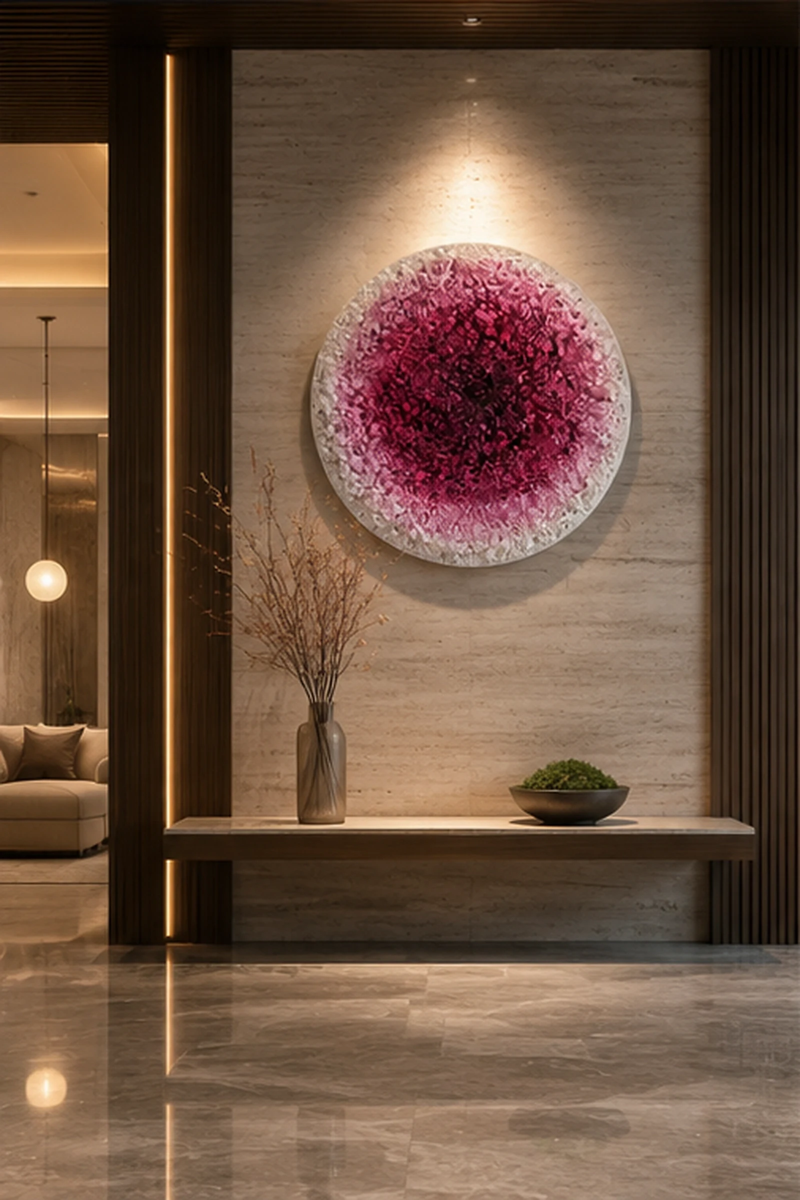 Blush Burst Circular Wall Art