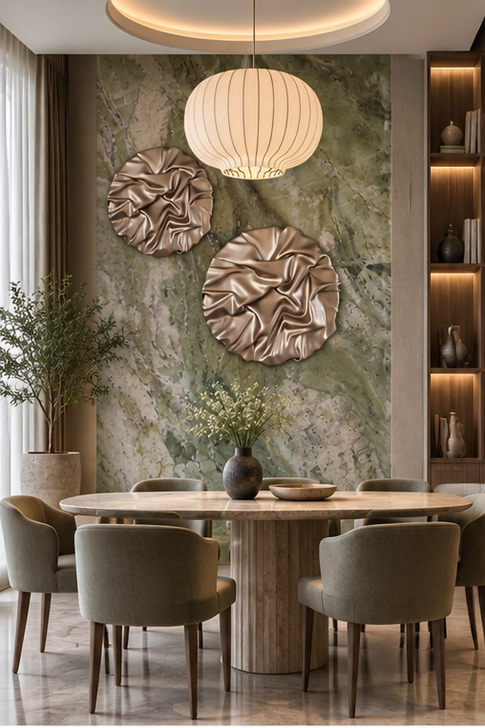 Silver Folded Bloom Wall Sculpture