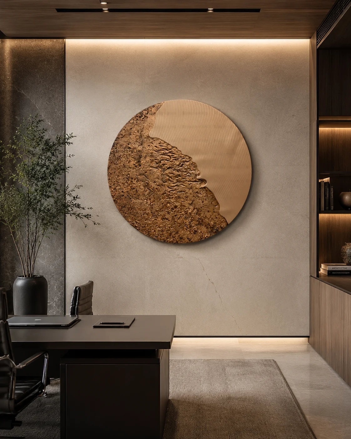 Textured Terra Circle Panel - Image 3
