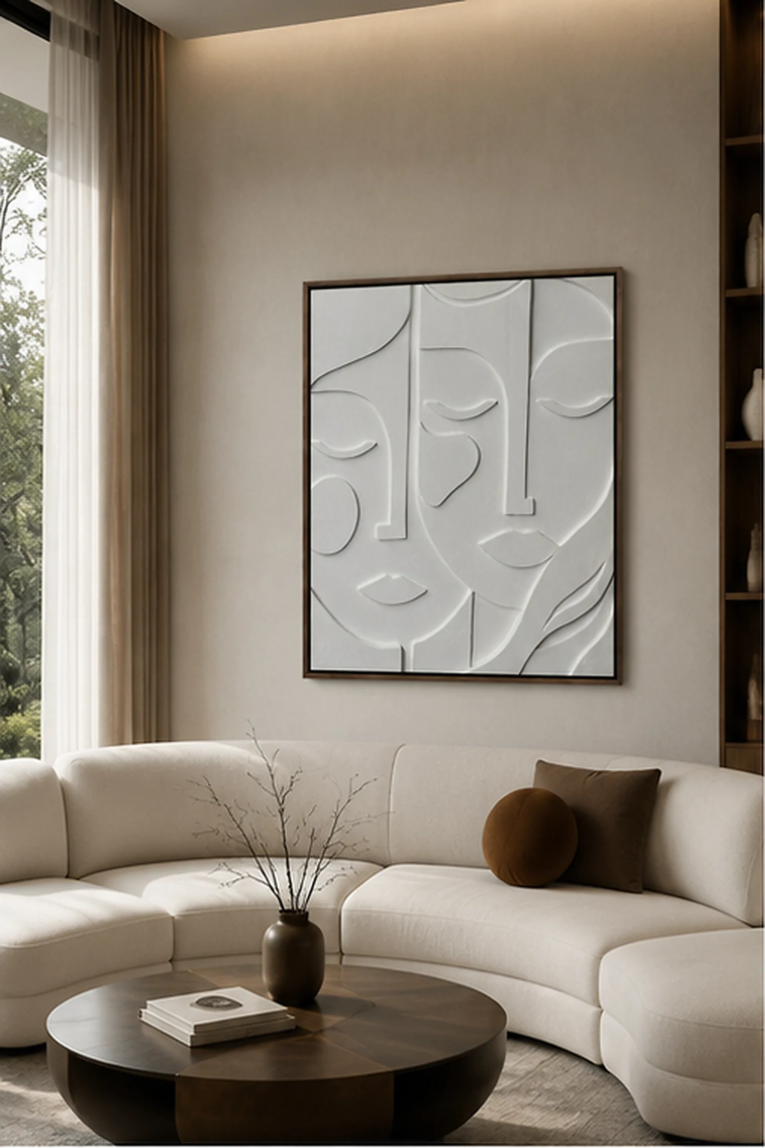 White Rhythm Relief Panel - Image 3