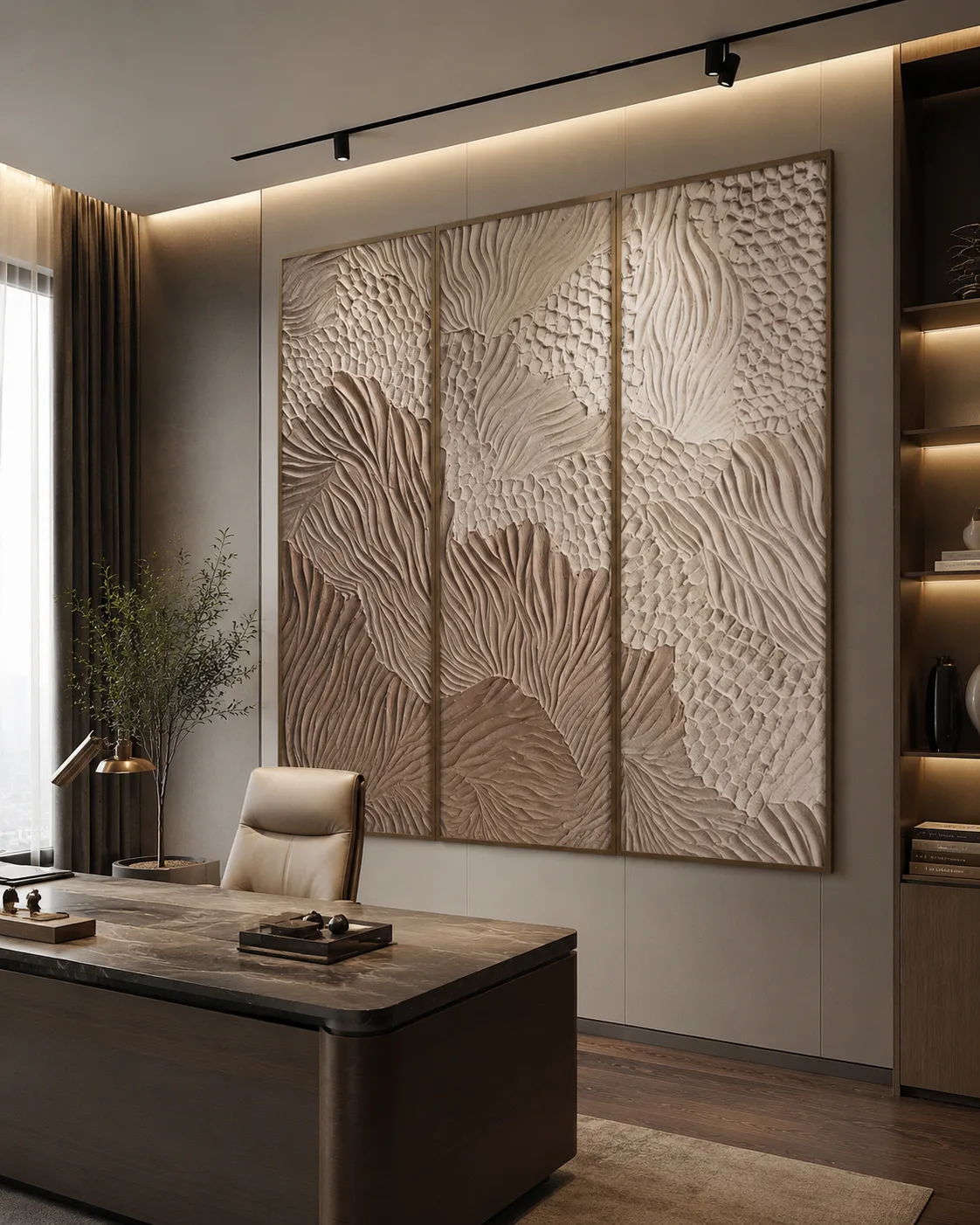 Botanical Fan Relief Wall Panels - Image 4