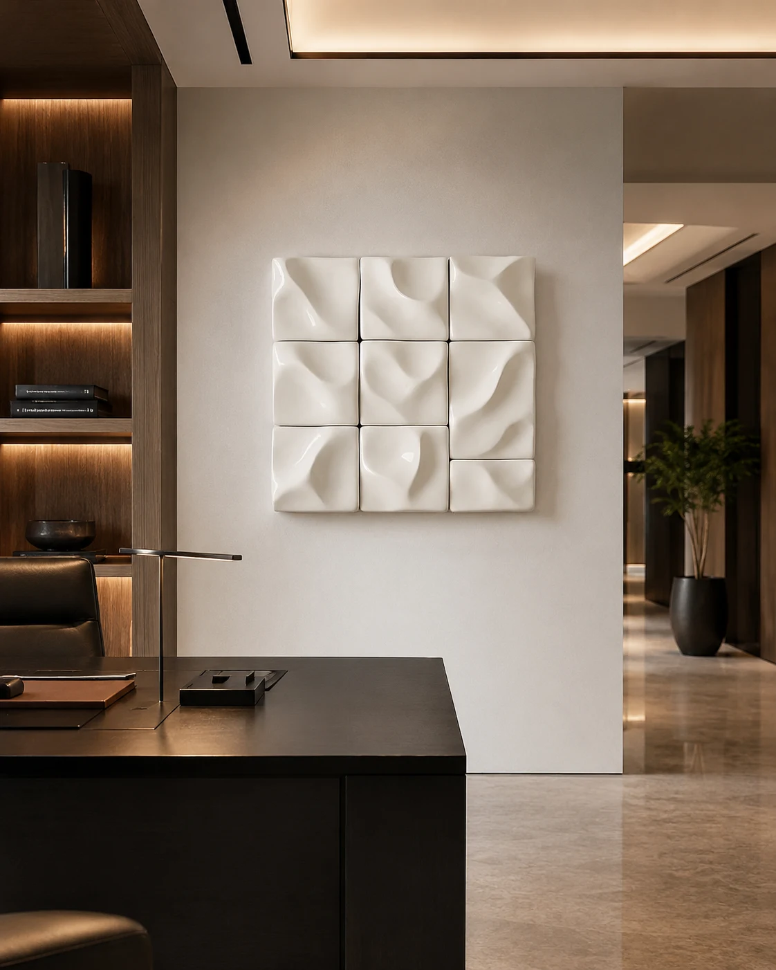 White Cushioned Grid Relief - Image 3