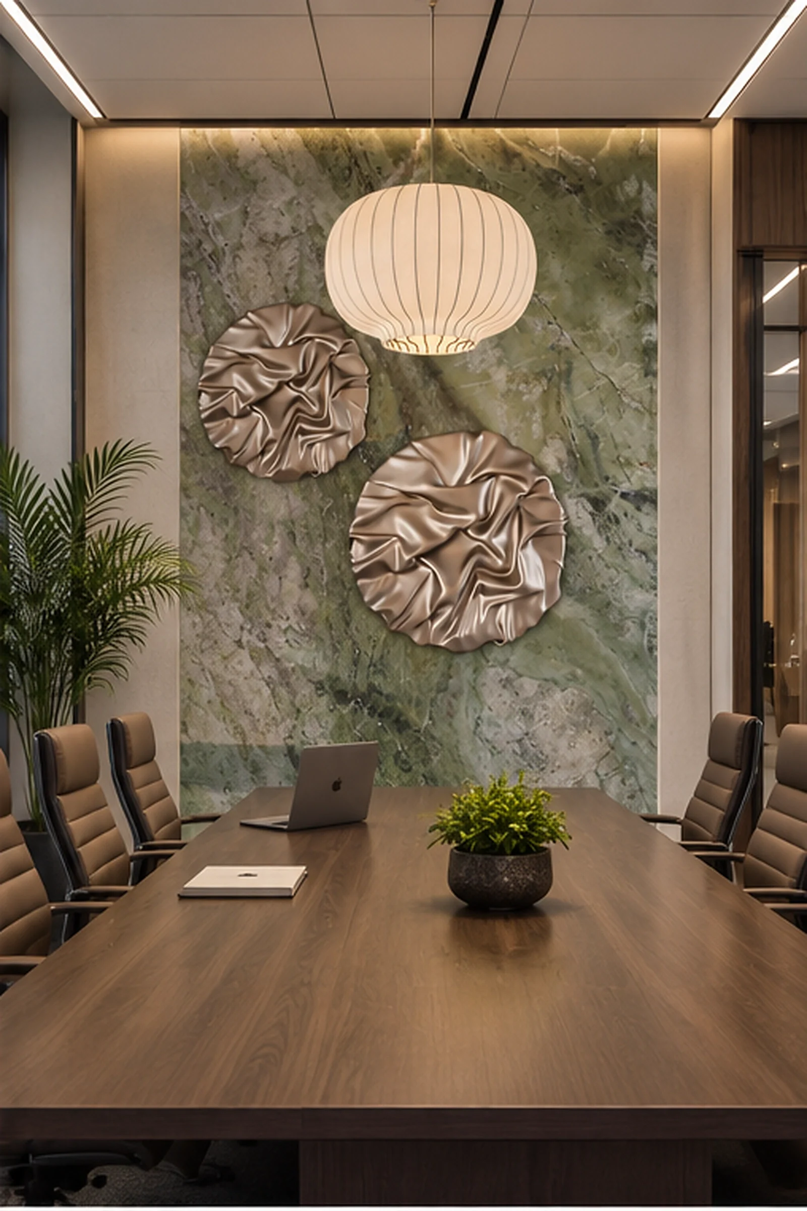 Silver Folded Bloom Wall Sculpture - Image 3